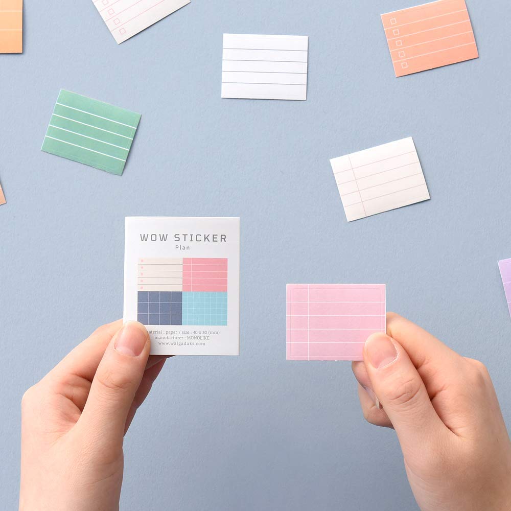 Monolike Wow Sticker Plan Ver.1 + Ver.2 Set – Mini Square Stickers