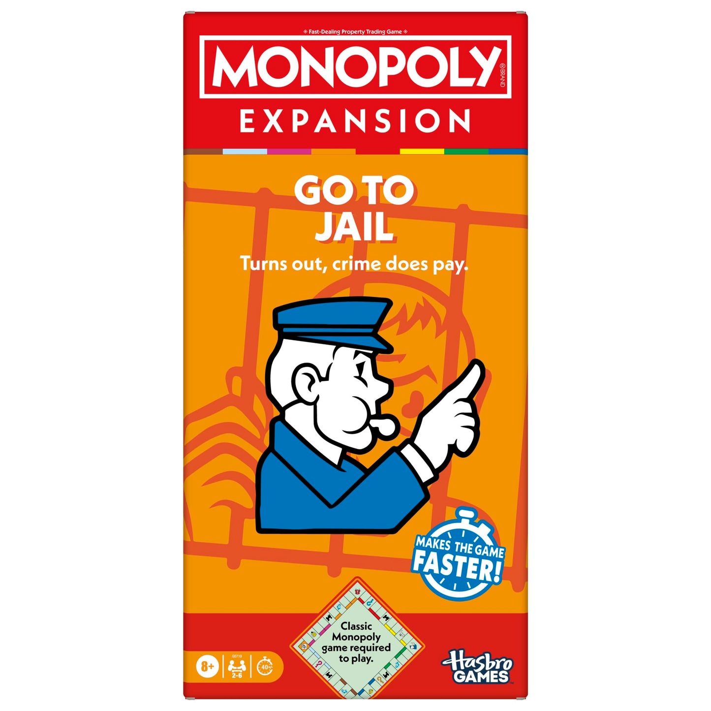 Monopoly Go to Jail Expansion – Quick Play for 2-6 Players (Ages 8+)