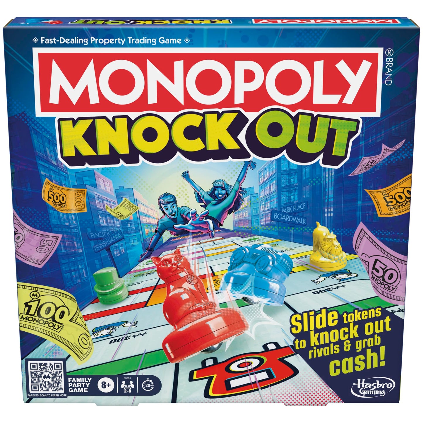 Monopoly Knockout Board Game – Quick Family Party Fun for 2-8 Players | 20 Min