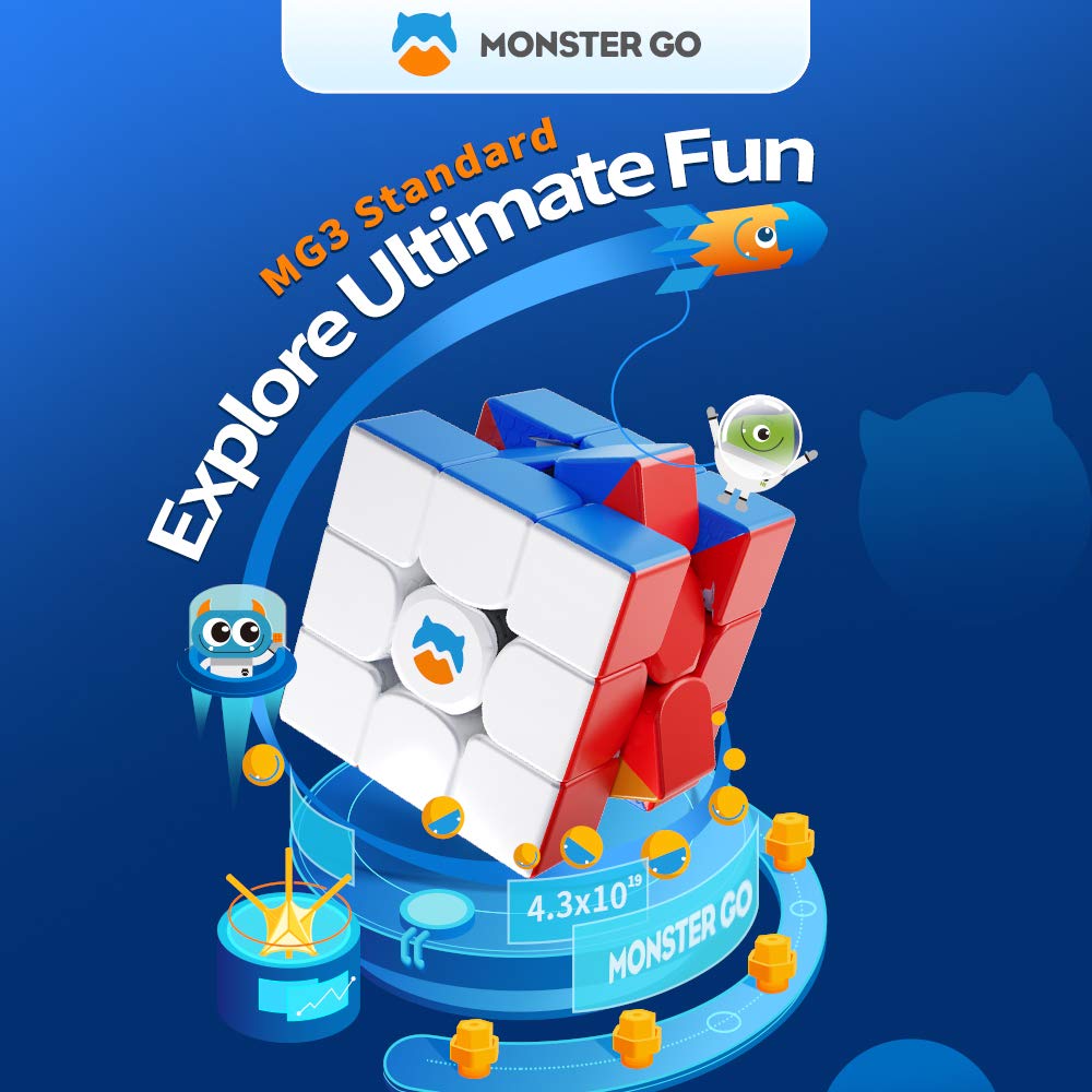 Monster Go MG 356 v2 3x3 Speed Cube – Smooth Turns for Beginners (Premium Package)