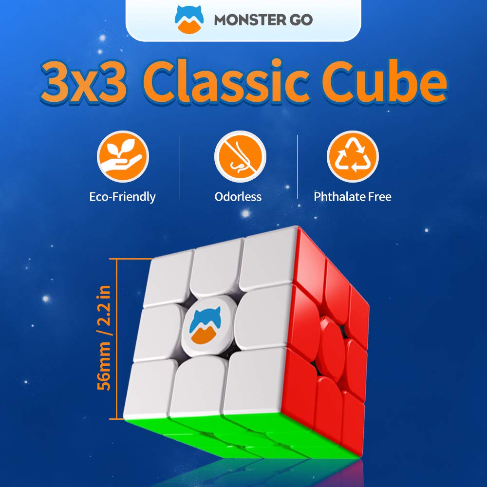 Monster Go MG 356 v2 3x3 Speed Cube – Smooth Turns for Beginners (Premium Package)