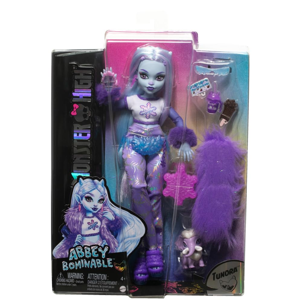 Monster High Abbey Bominable Yeti Fashion Doll with Pet Mammoth & Themed Accessories