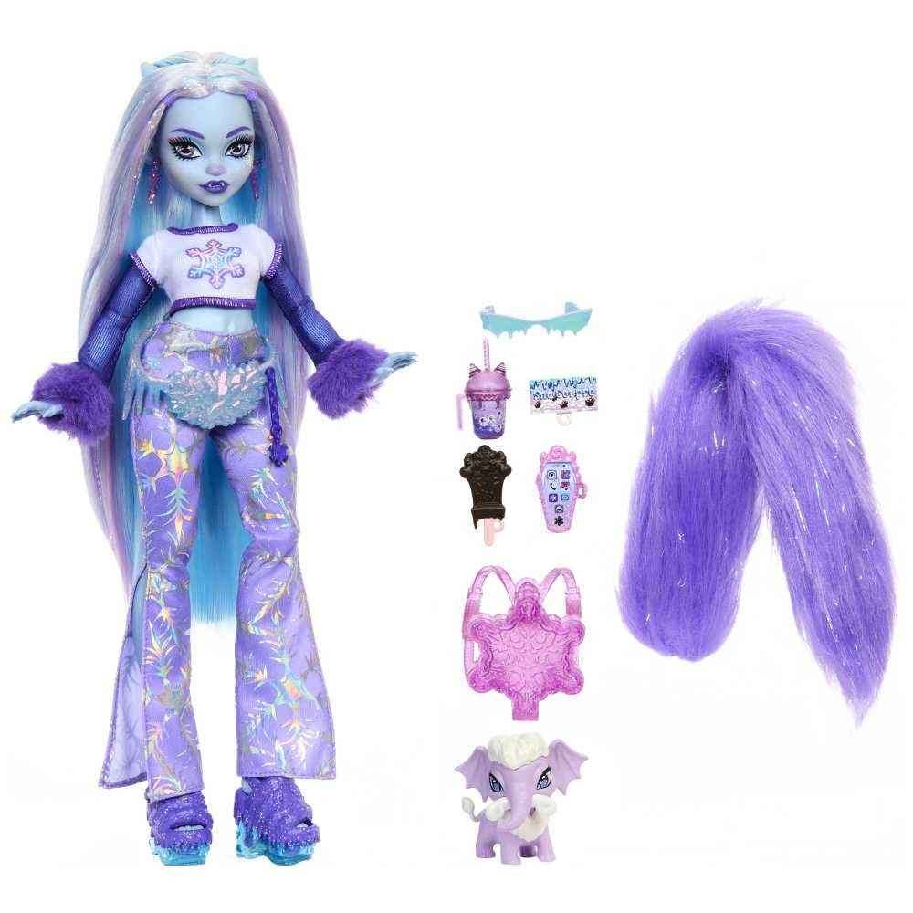 Monster High Abbey Bominable Yeti Fashion Doll with Pet Mammoth & Themed Accessories