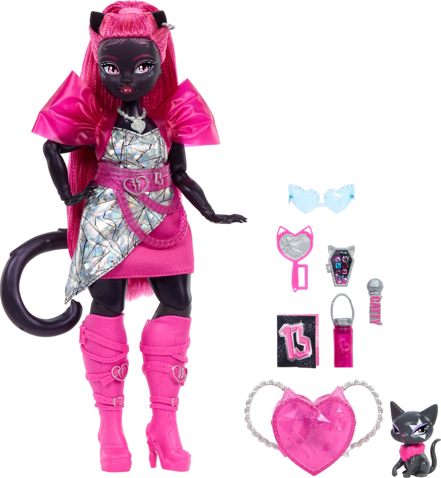 Monster High Catty Noir Doll with Amulette and Accessories – Stage-Ready Play