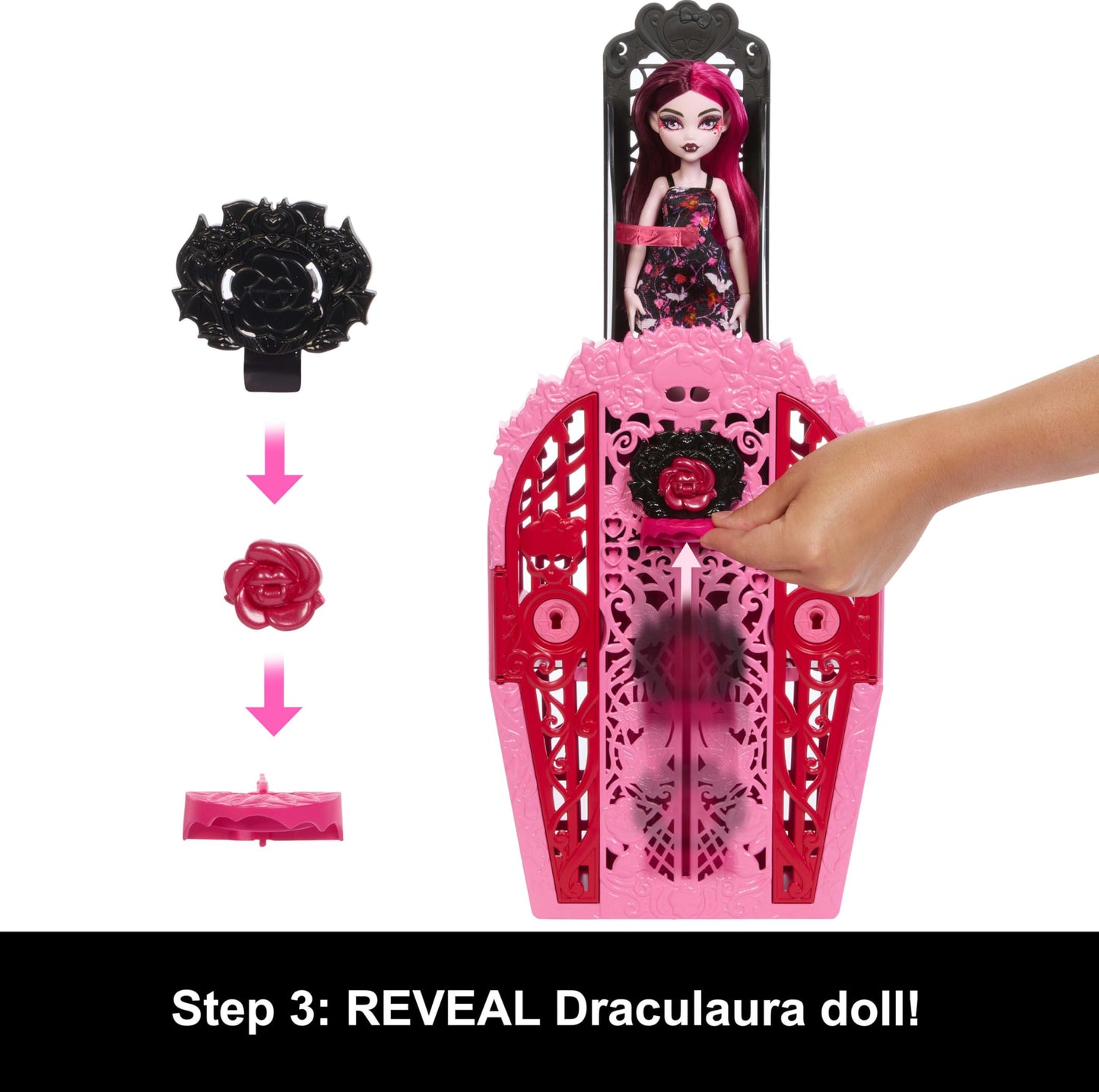 Monster High Skulltimate Secrets Garden Mysteries Draculaura Doll with Reveal Closet & 19+ Tea Party Surprises