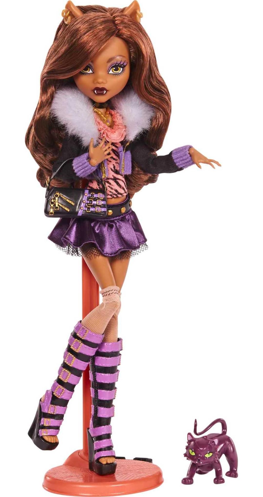 Monster High Clawdeen Wolf Reproduction Doll – Original Fashion, Crescent Pet, Stand & Accessories | 10.5-Inch Collectible Toy