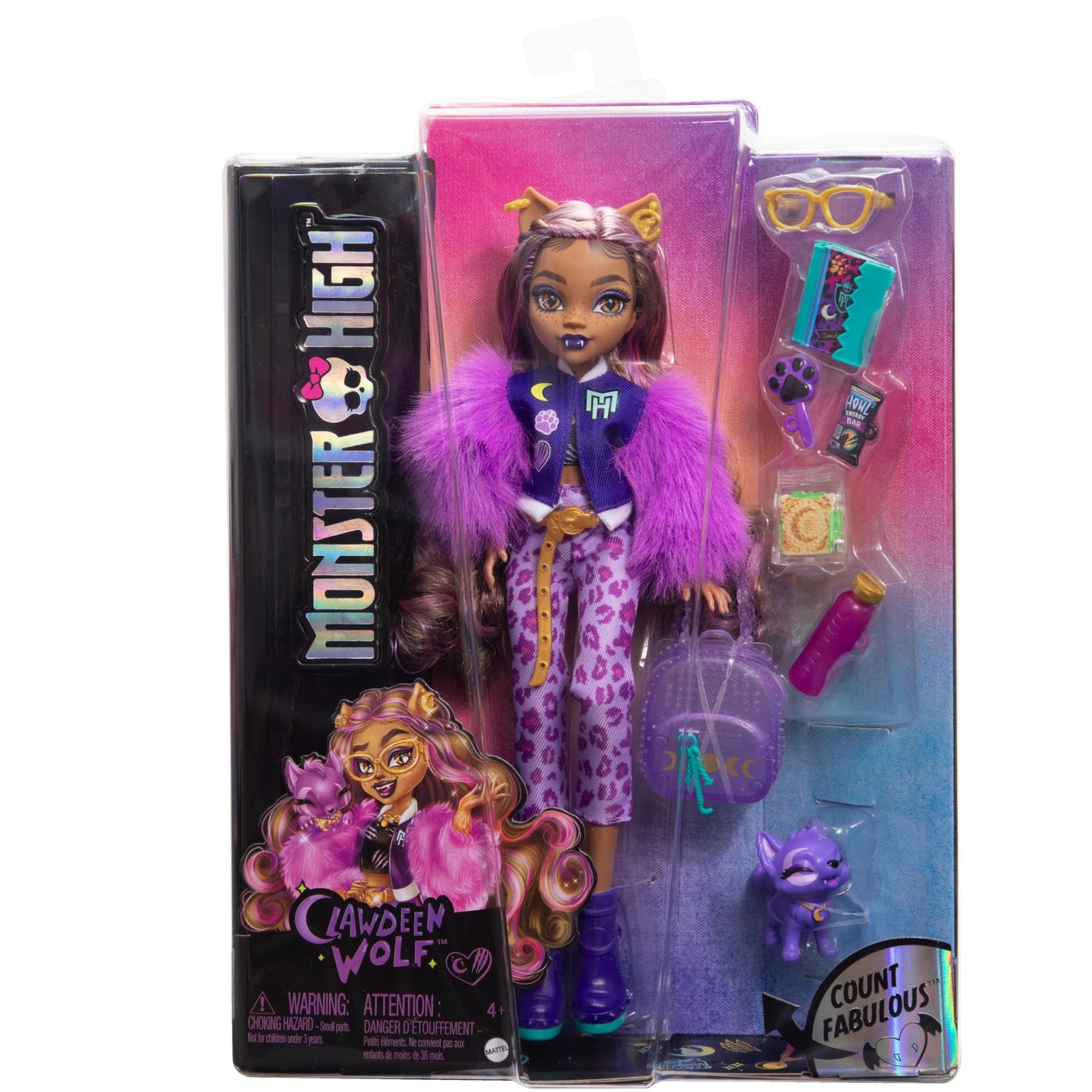 Monster High Clawdeen Wolf Doll with Crescent & Accessories – Poseable Playset