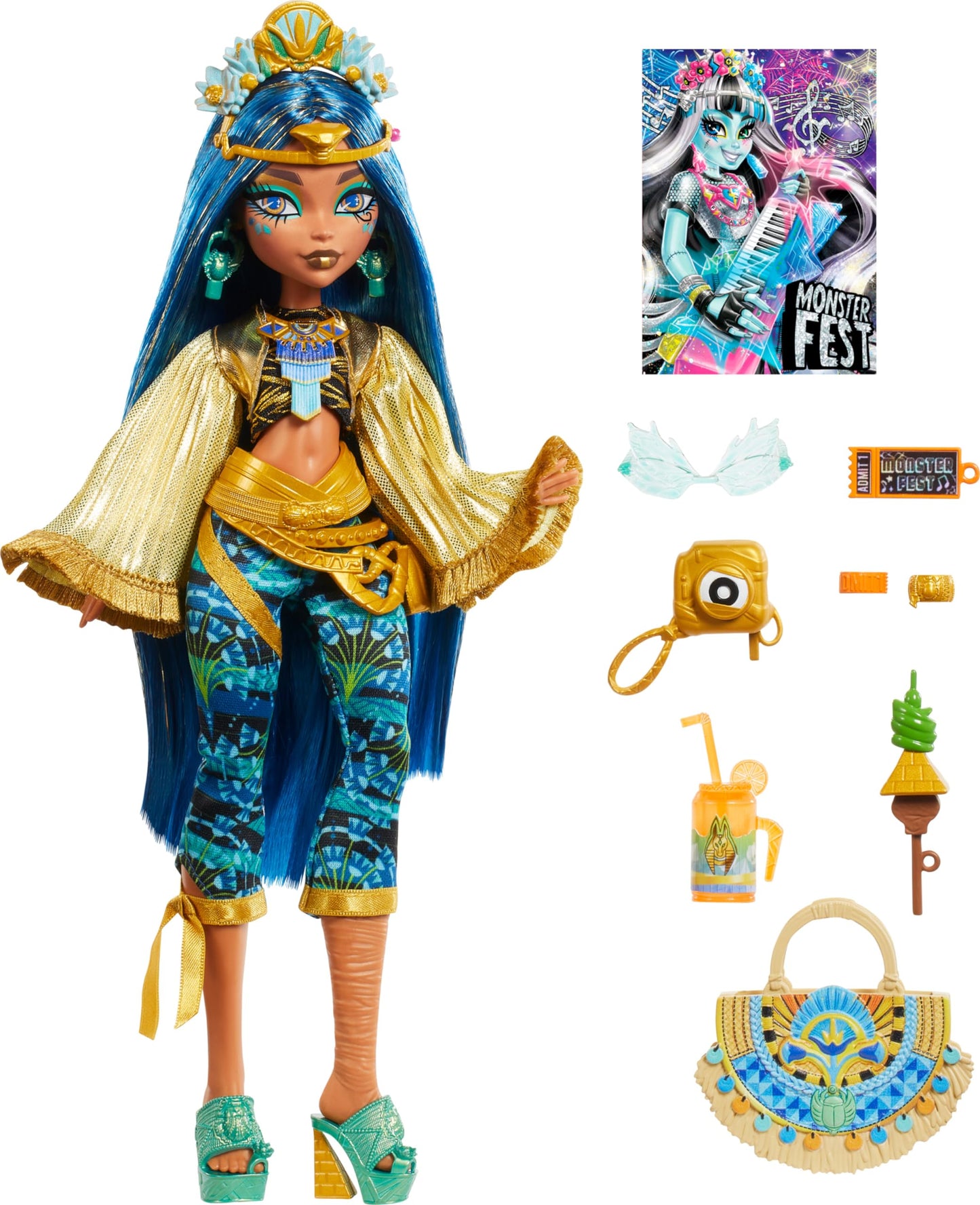 Monster High Cleo De Nile Monster Fest Doll – Glam Outfit & Festival Accessories