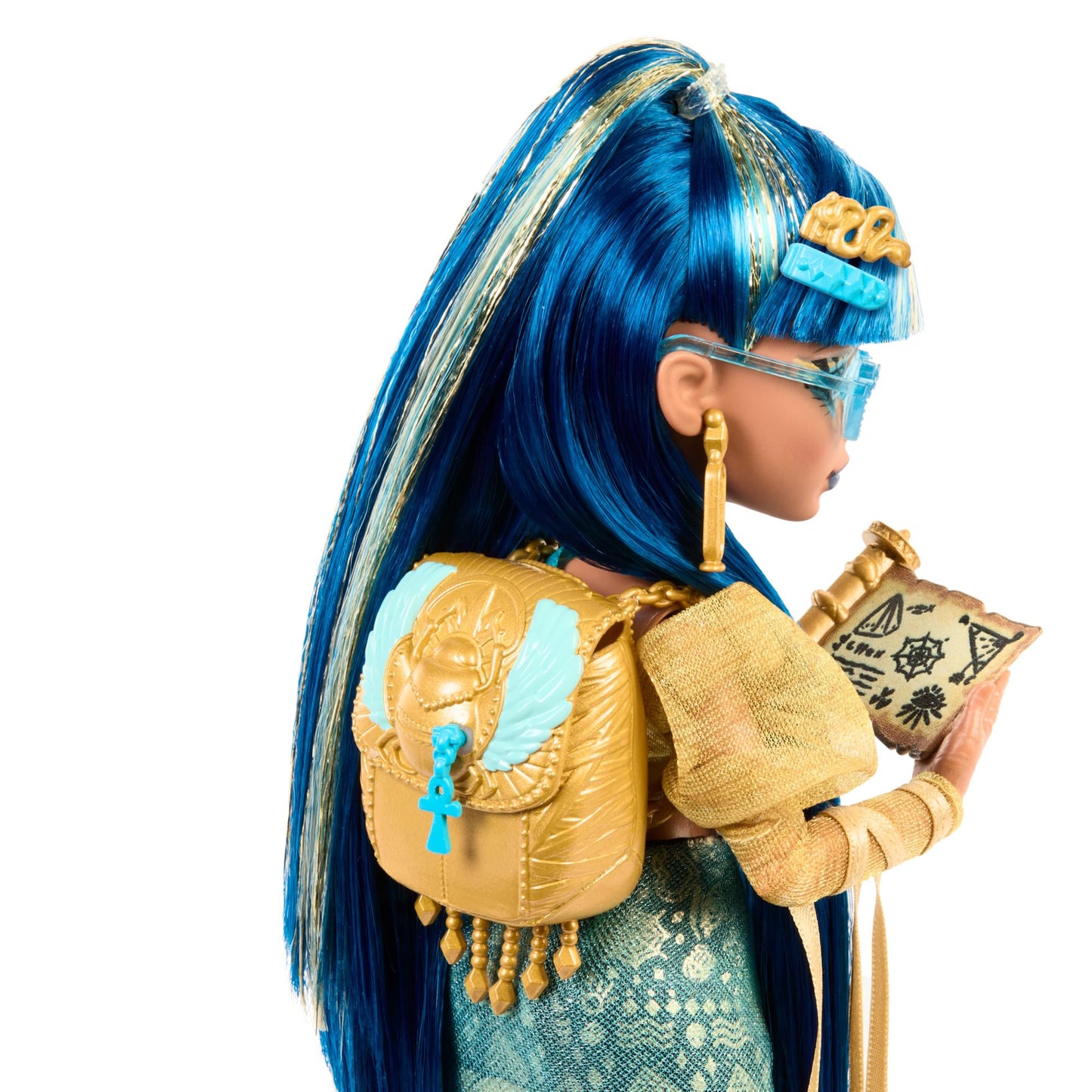 Monster High Cleo De Nile Doll – Golden Blouse & Layered Skirt with Hissette Cobra & Accessories