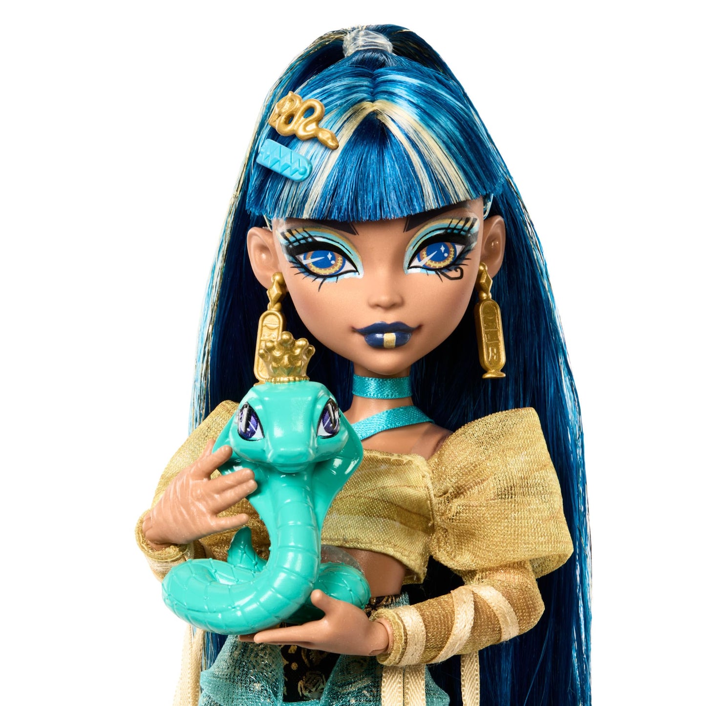 Monster High Cleo De Nile Doll – Golden Blouse & Layered Skirt with Hissette Cobra & Accessories
