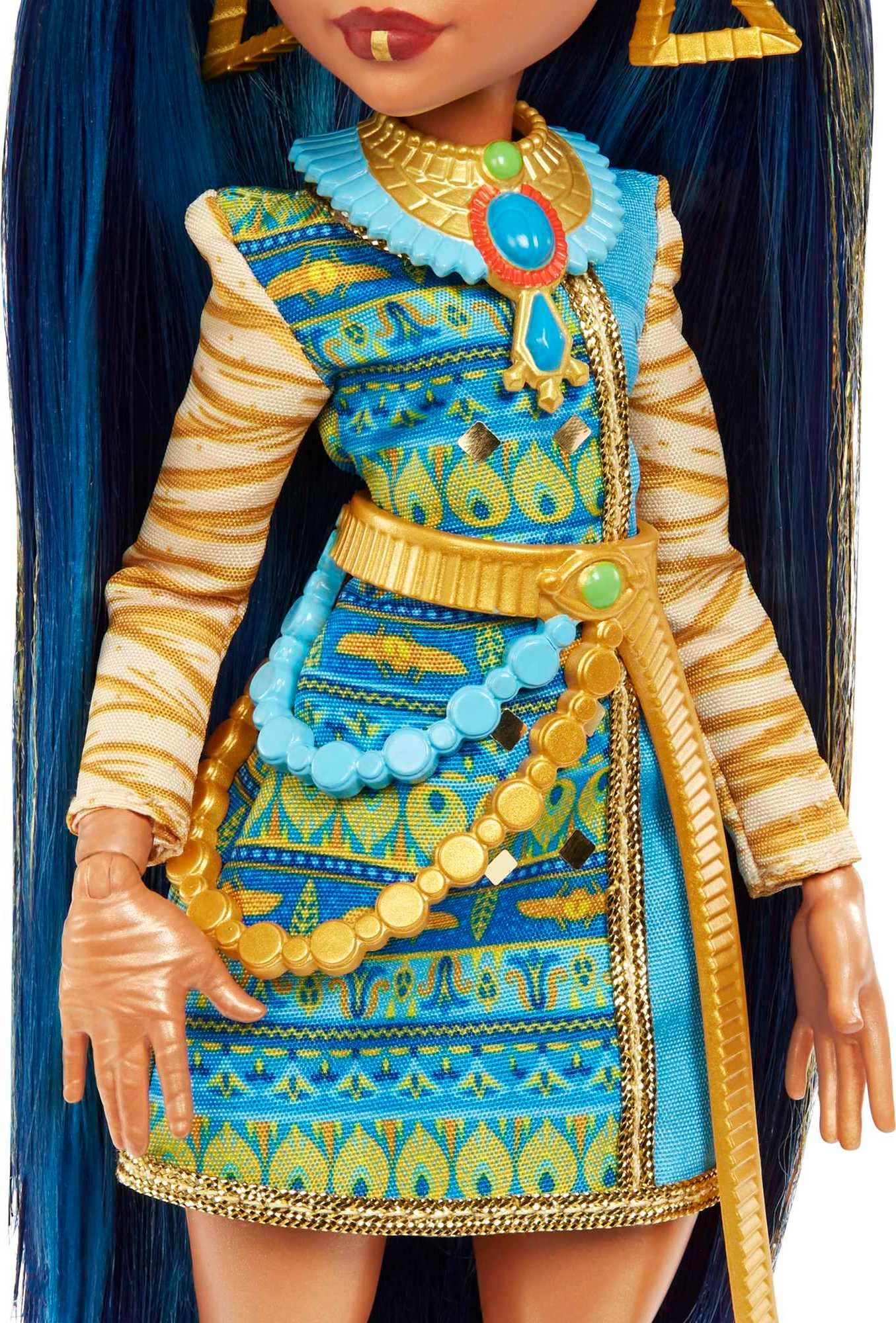 Monster High Cleo De Nile Doll – Blue Streaked Hair, Signature Look, Fashion Accessories & Tut
