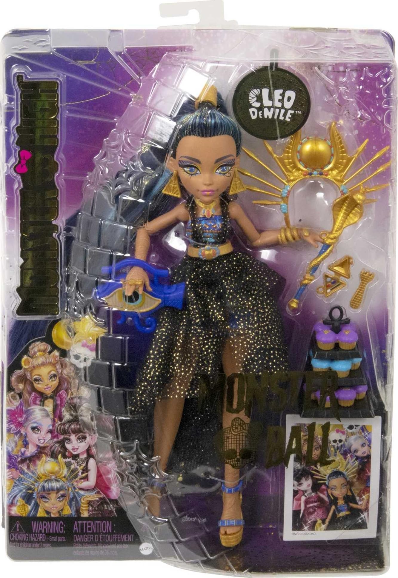 Monster High Cleo De Nile Monster Ball Doll – Party Dress, Scepter & Cupcakes