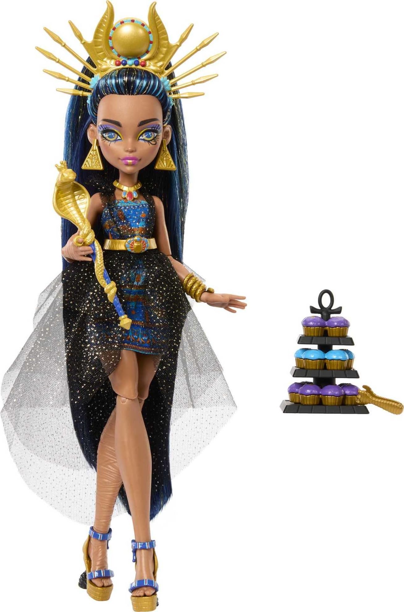 Monster High Cleo De Nile Monster Ball Doll – Party Dress, Scepter & Cupcakes