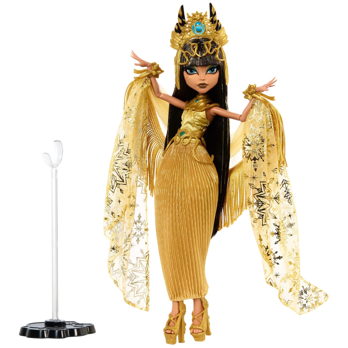 Monster High Howliday Doll: Cleo De Nile Winter Edition in Golden Gown with Gleaming Accessories