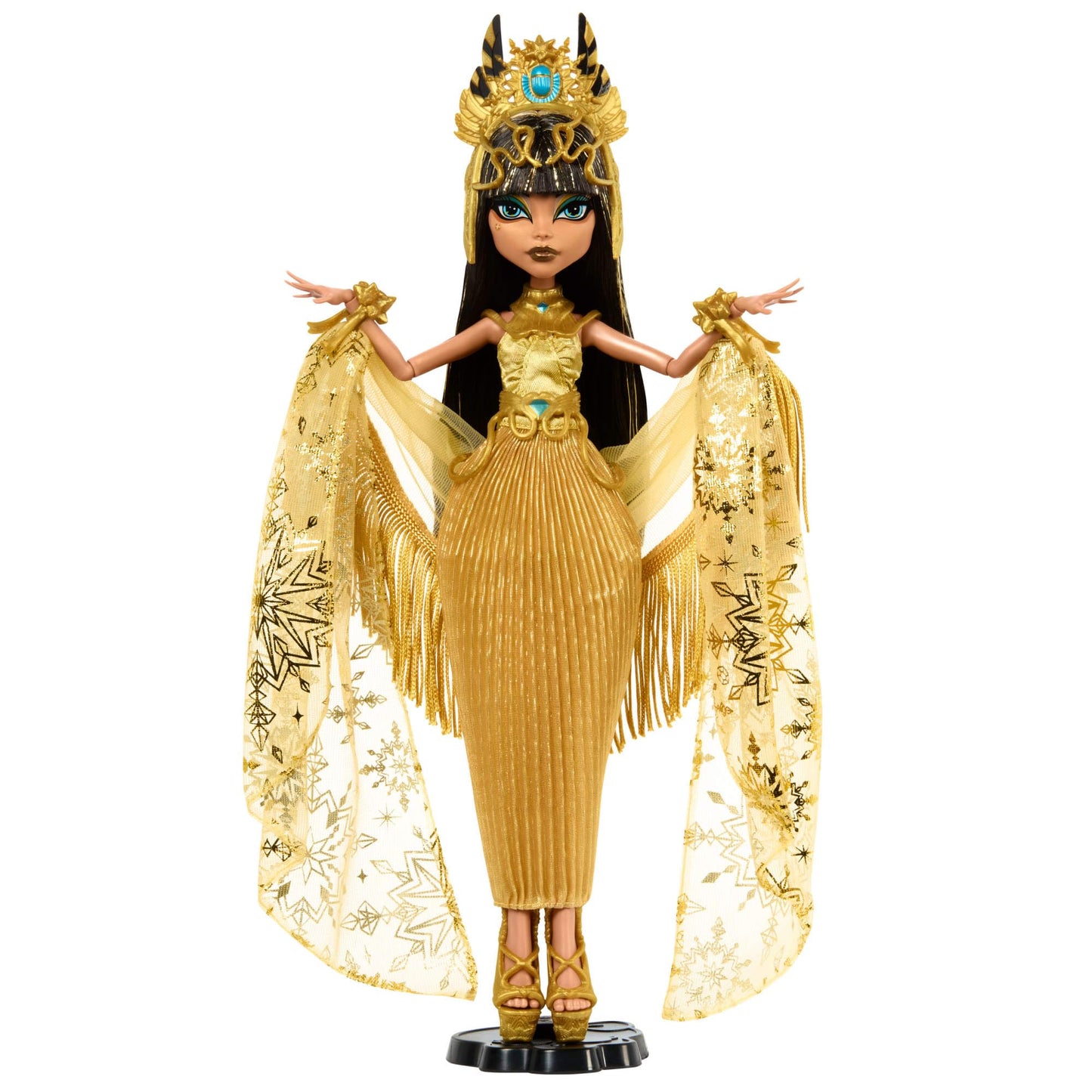 Monster High Howliday Doll: Cleo De Nile Winter Edition in Golden Gown with Gleaming Accessories