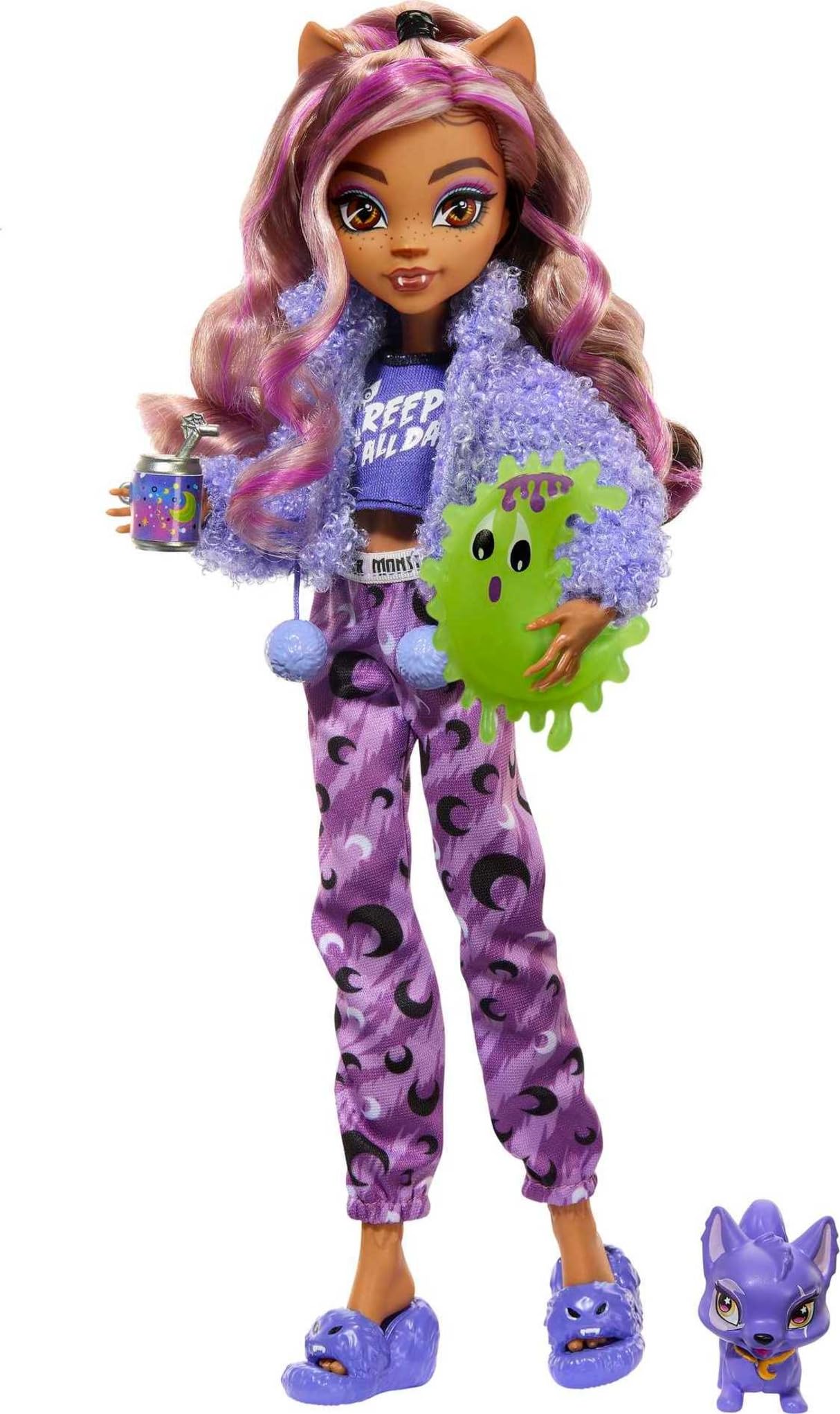 Monster High Creepover Party Doll: Clawdeen Wolf with Crescent – Sleepover Fashion & Accessories