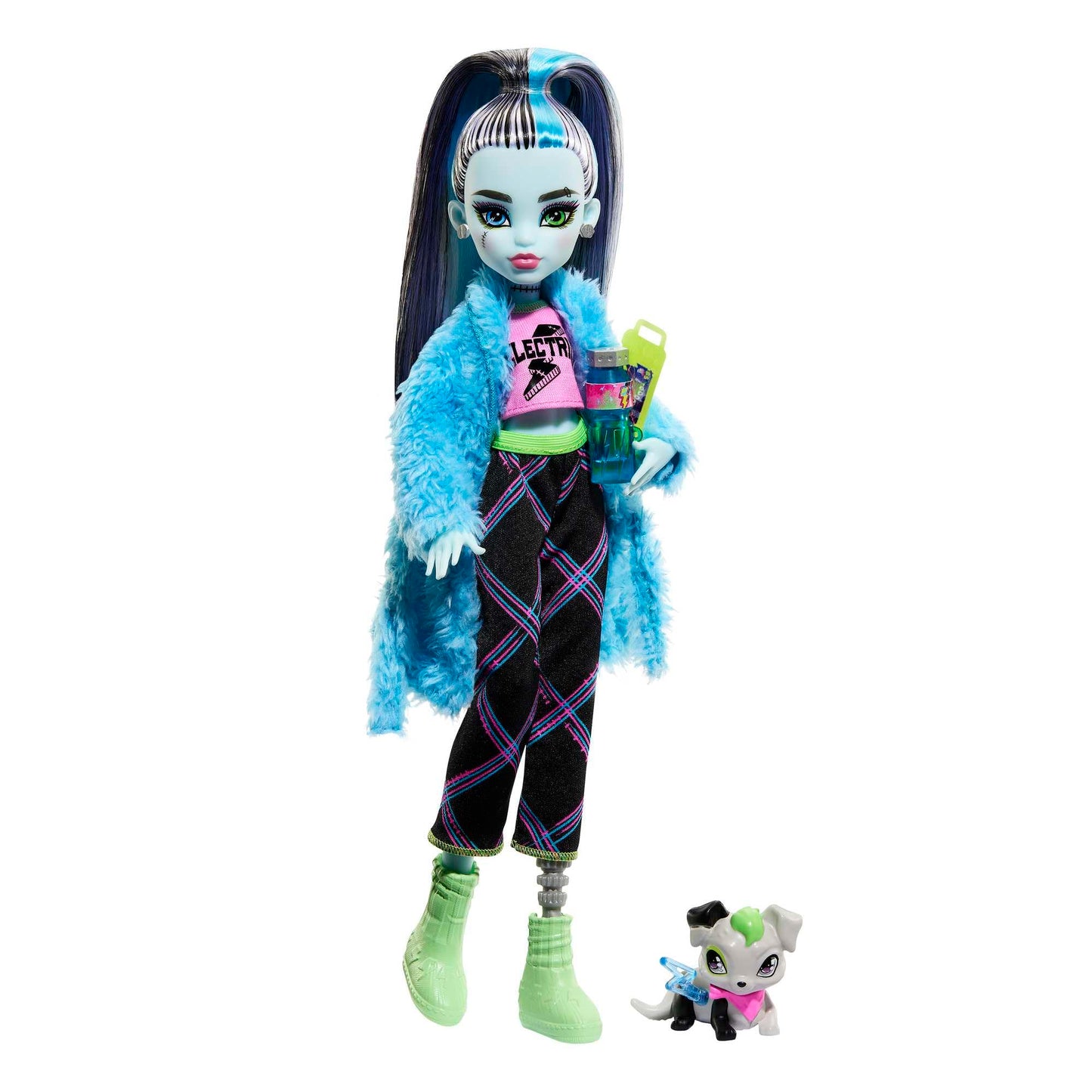 Monster High Creepover Party Frankie Stein Doll with Watzie – Sleepover Accessories