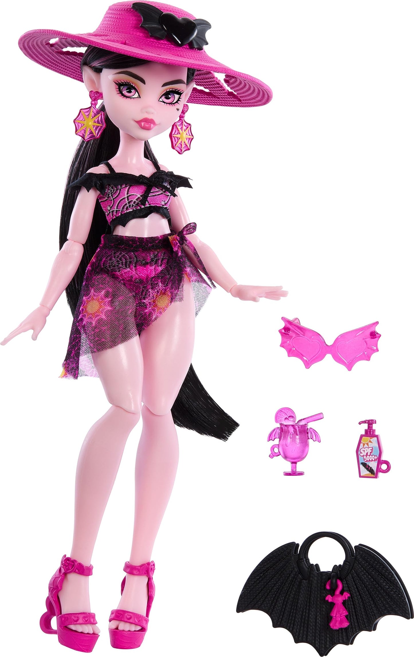 Monster High Draculaura Doll | Scare-adise Island Beach Vacation with Swimwear & Accessories