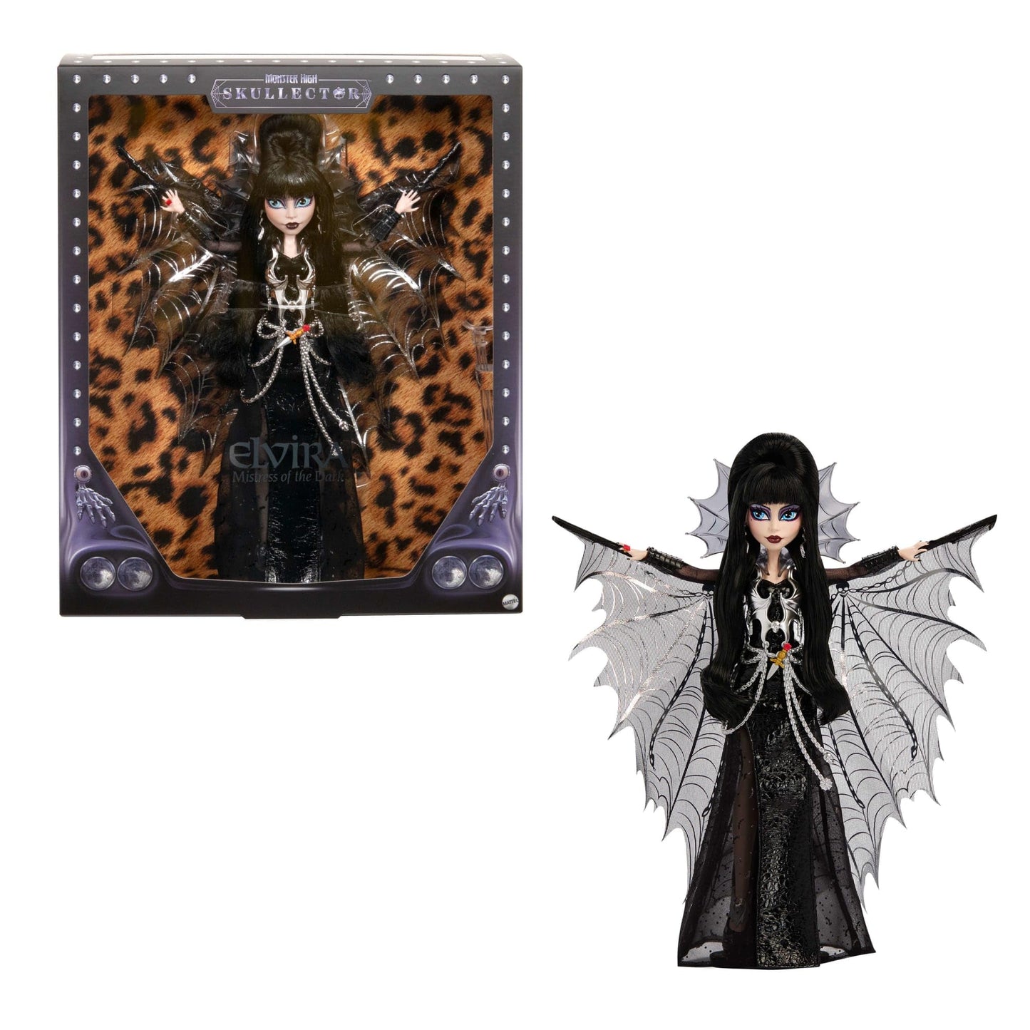 Monster High Elvira Doll – Mistress of the Dark Collectible with Batwing Cape + Black Faux Leather Dress | Amazon Exclusive