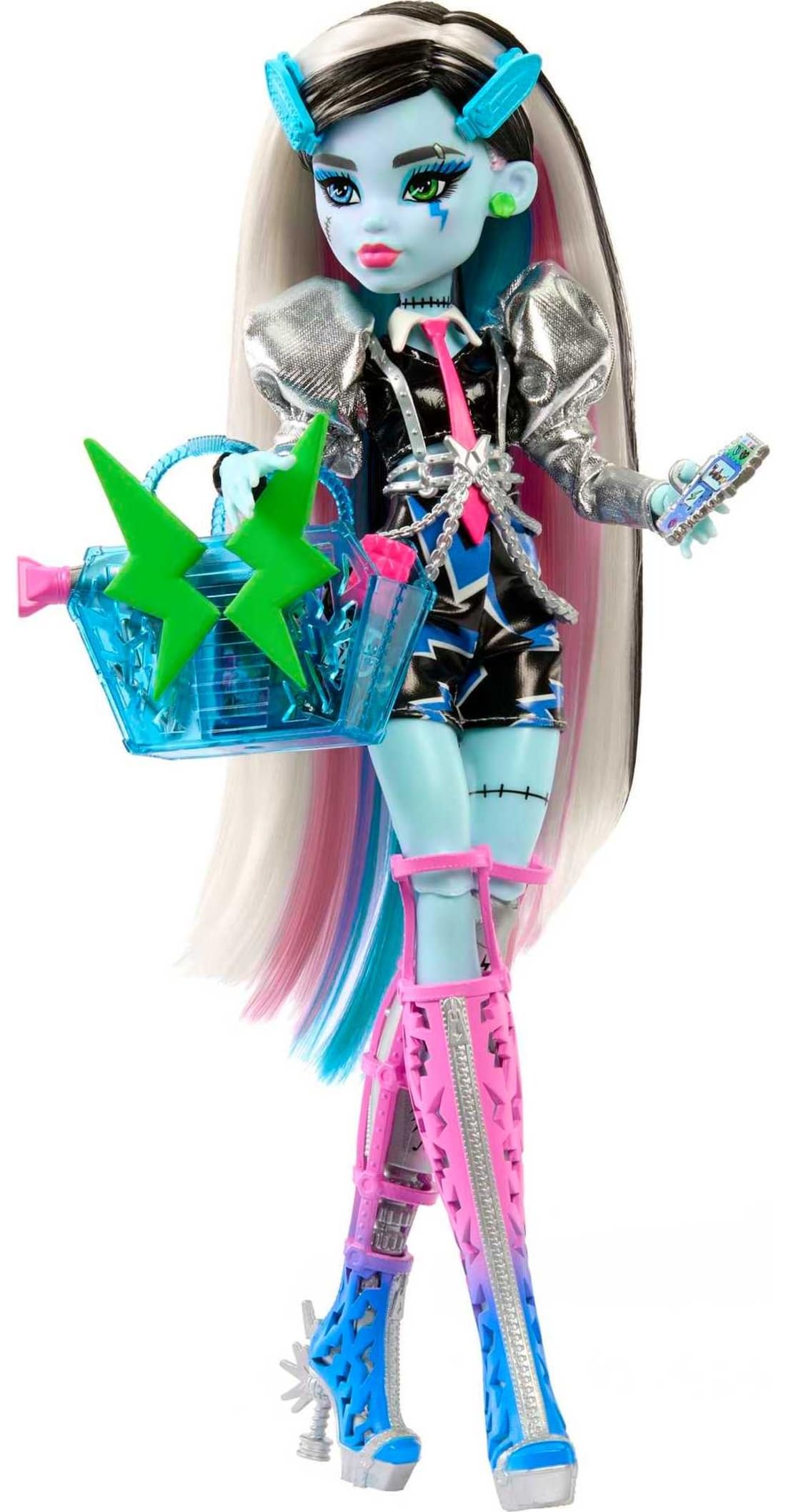 Monster High Amped Up Frankie Stein Rockstar Doll with Keytar & Headphones