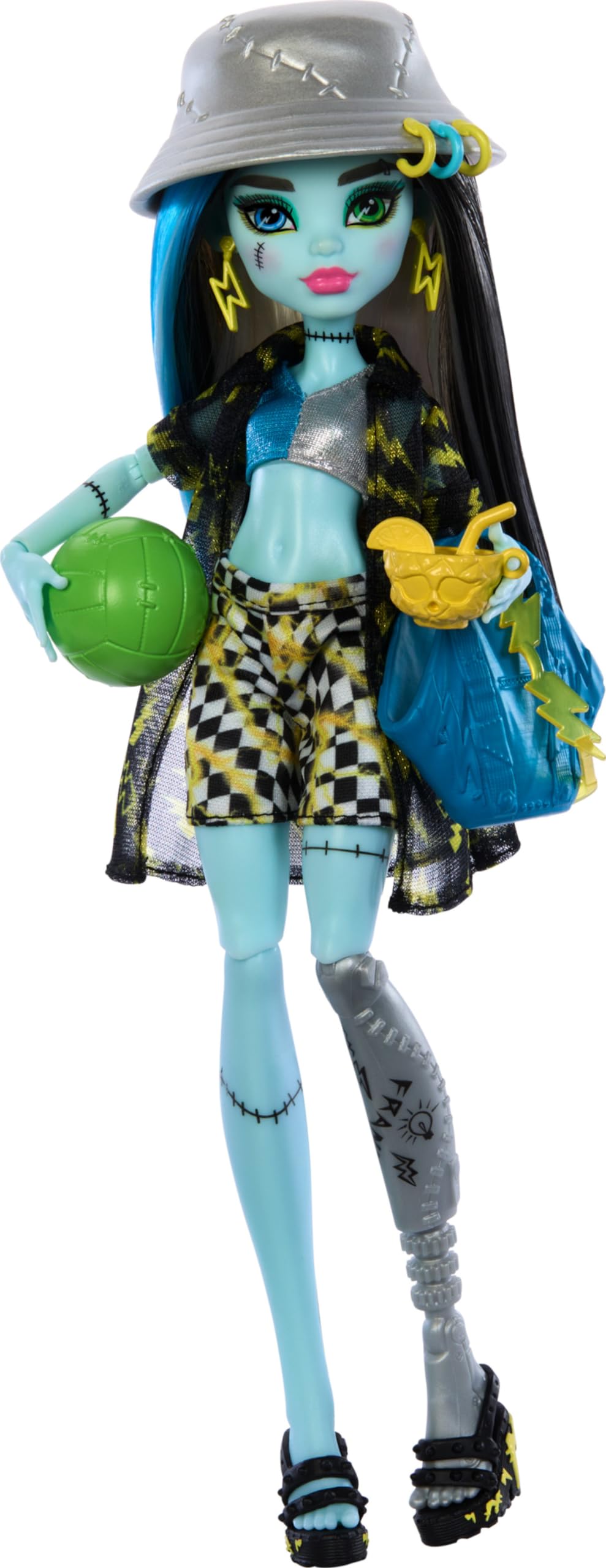 Monster High Scare-adise Island Frankie Stein Doll — Swimsuit, Coverup & Beach Accessories