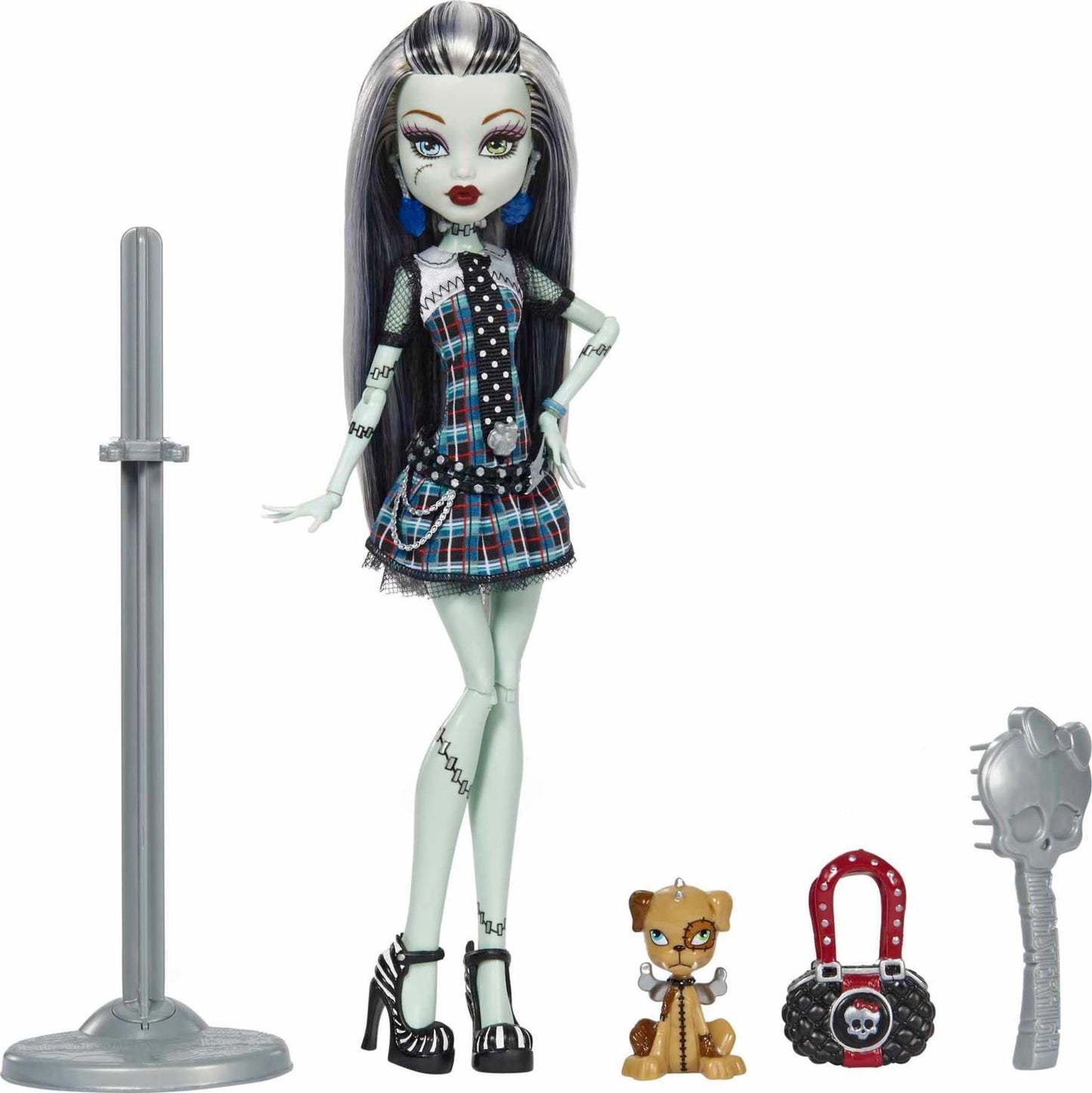 Monster High Frankie Stein Reproduction Doll – 10.5-Inch Collectible with Watzit, Stand & Accessories
