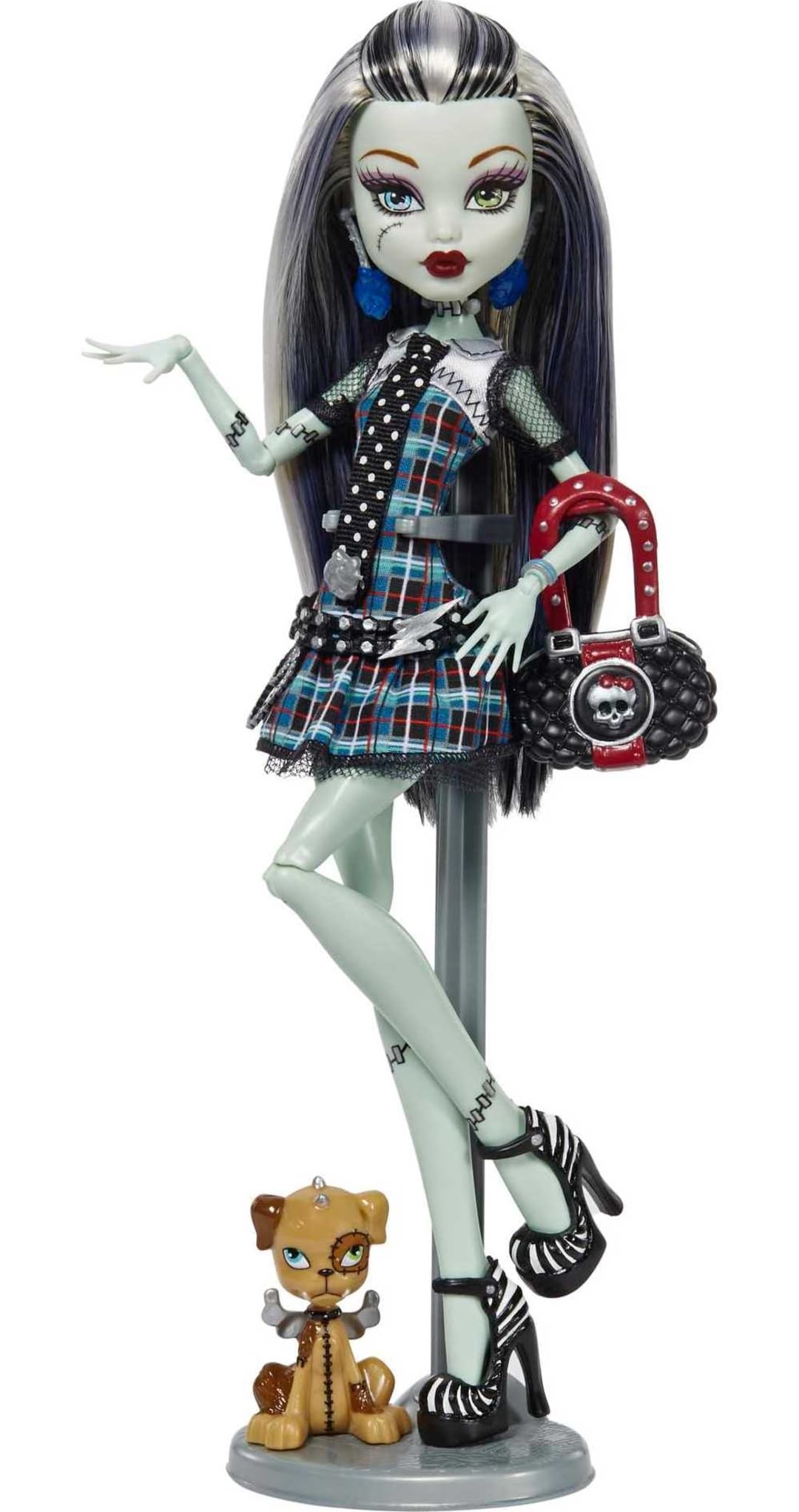 Monster High Frankie Stein Reproduction Doll – 10.5-Inch Collectible with Watzit, Stand & Accessories