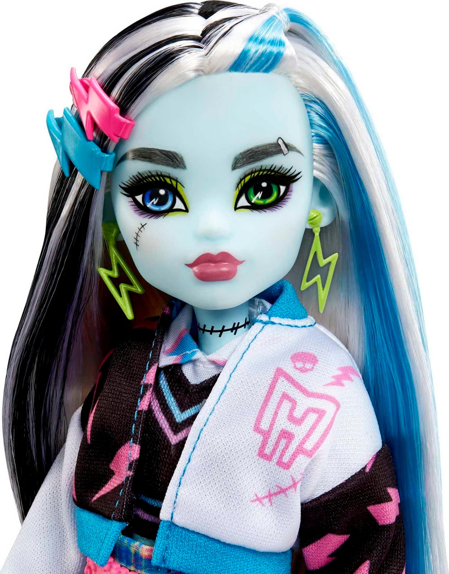 Monster High Frankie Stein Doll – Blue & Black Hair, Signature Look, Watzie Pet & Accessories