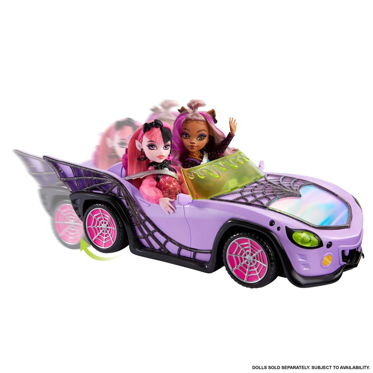 Monster High Ghoul Mobile: Purple Convertible Playset with Pet, Cooler & Four-Doll Seating