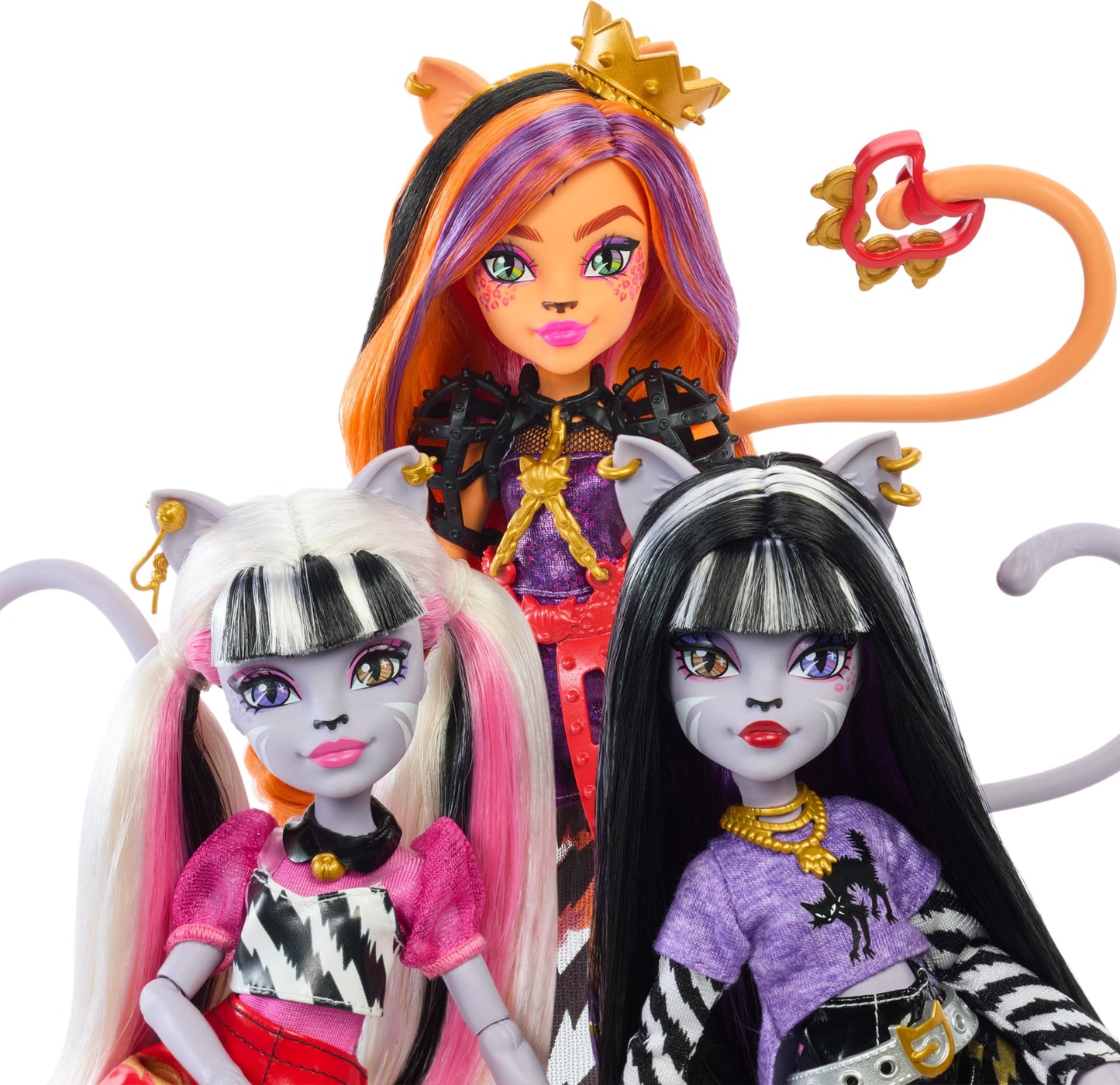 Monster High Hissfits Band Three-Pack Dolls — Toralei Stripe, Meowlody & Purrsephone