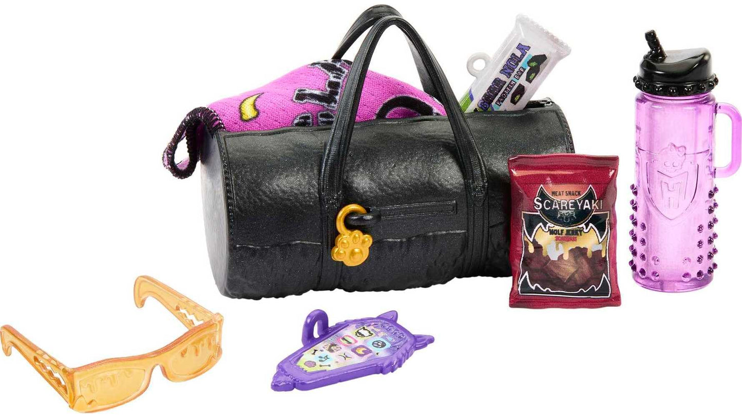 Monster High Clawd Wolf Doll with Rockseena Gargoyle Bulldog & Accessories