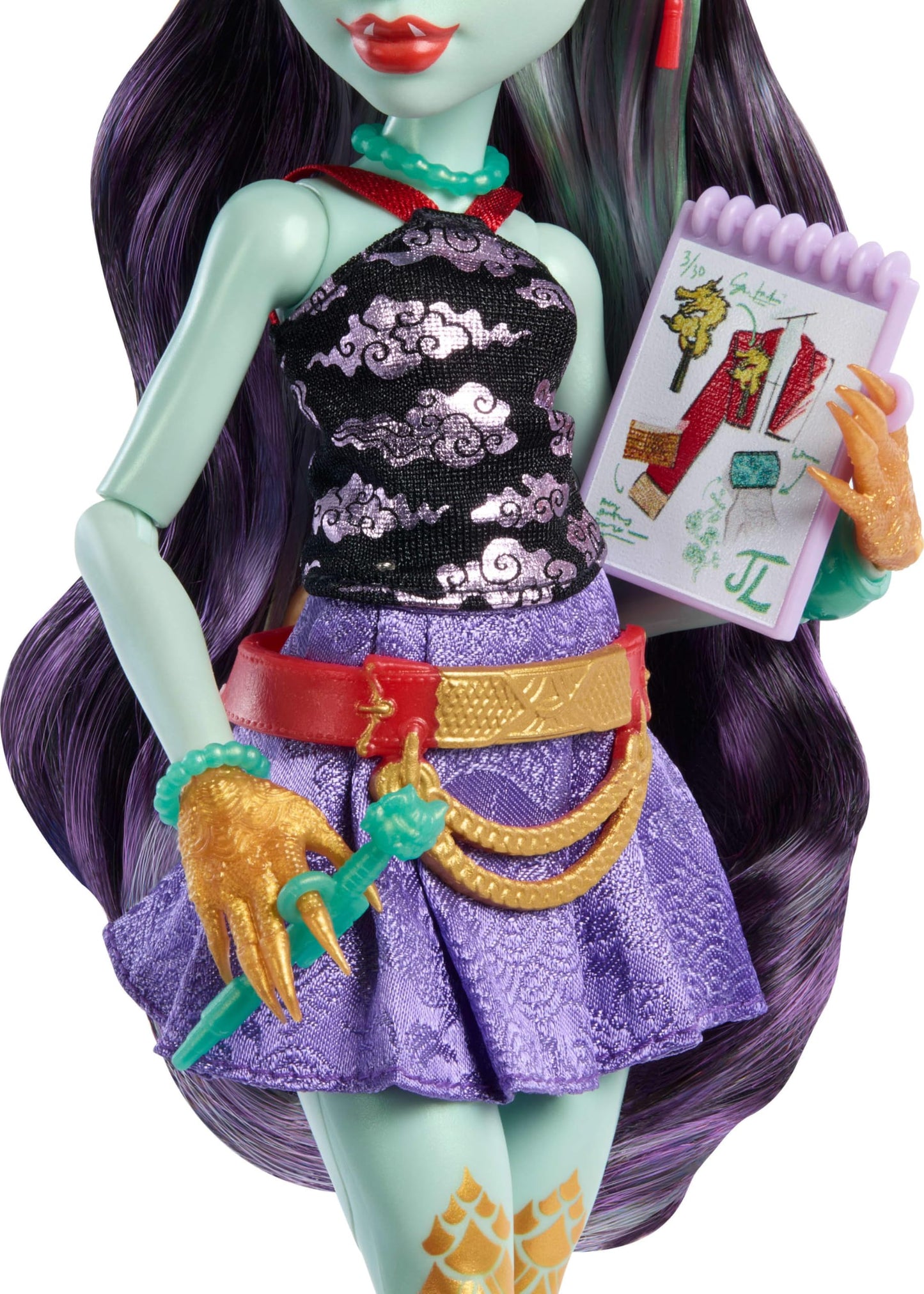 Monster High Jinafire Long Doll with Cloudy Yun Yun & 7 Accessories