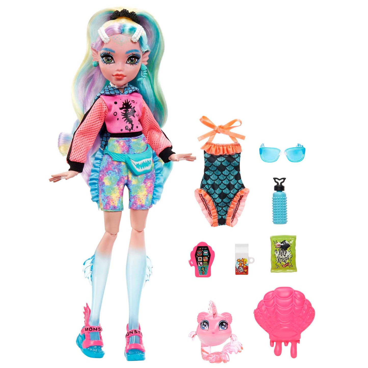 Monster High Lagoona Blue Doll with Colorful Hair – Signature Look, Accessories & Neptuna Pet