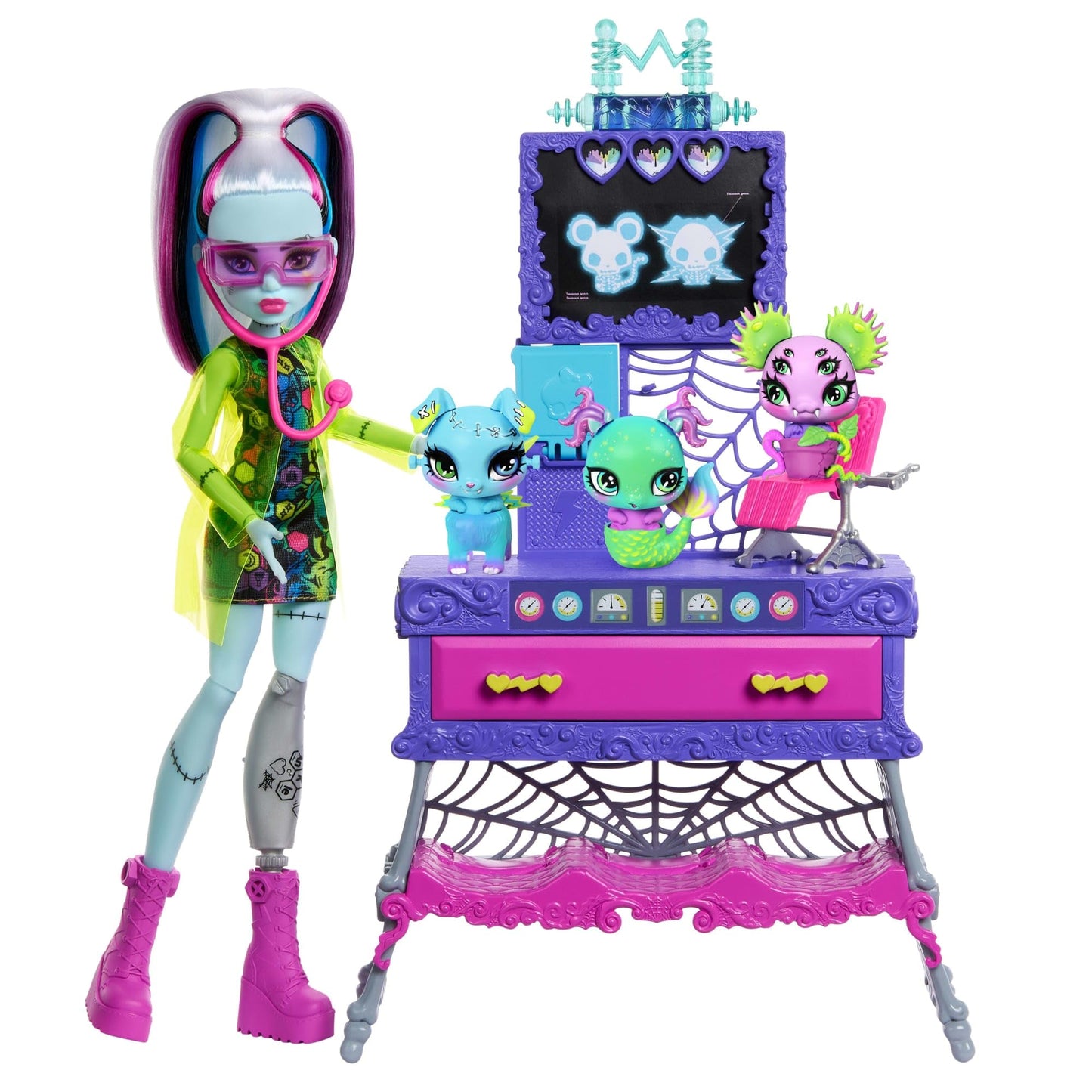 Monster High Make-A-Monster Pet Playset — Frankie Stein Doll + 30+ Accessories for Creative Pet Combos
