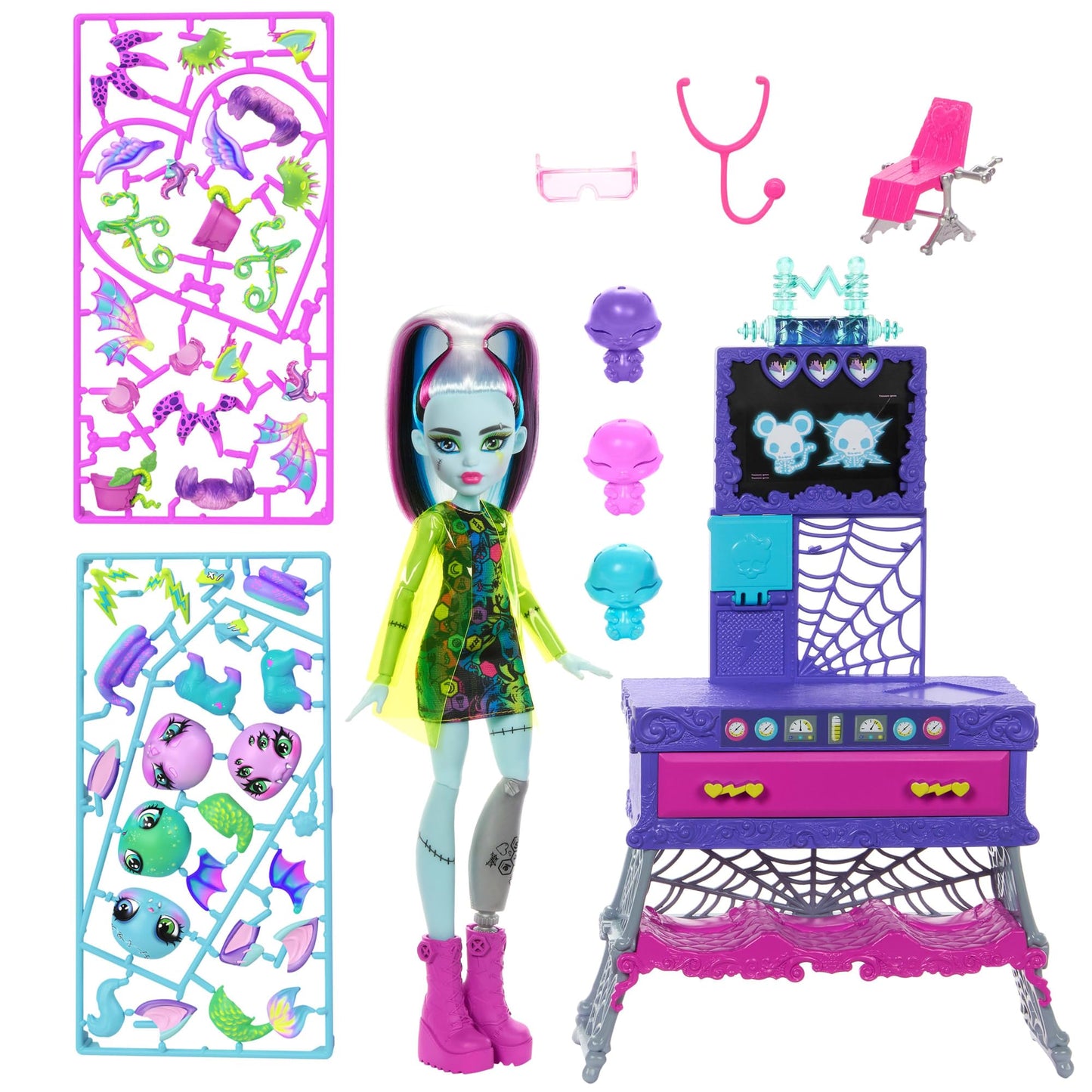 Monster High Make-A-Monster Pet Playset — Frankie Stein Doll + 30+ Accessories for Creative Pet Combos