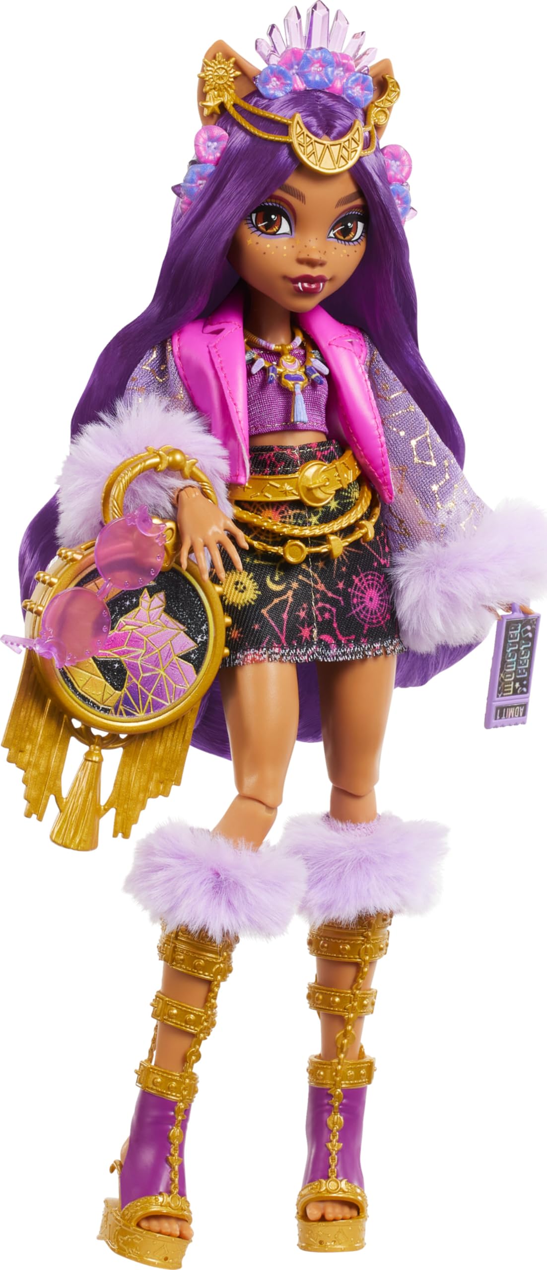 Monster High Monster Fest Doll - Clawdeen Wolf in Glam Outfit & Festival Accessories