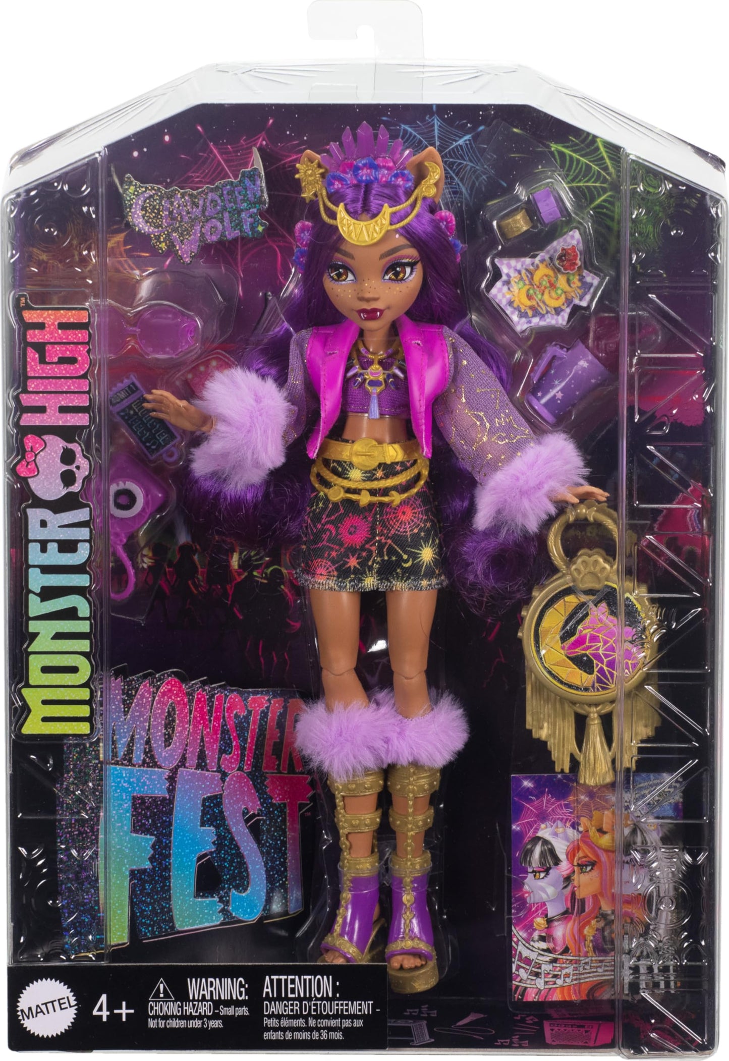Monster High Monster Fest Doll - Clawdeen Wolf in Glam Outfit & Festival Accessories