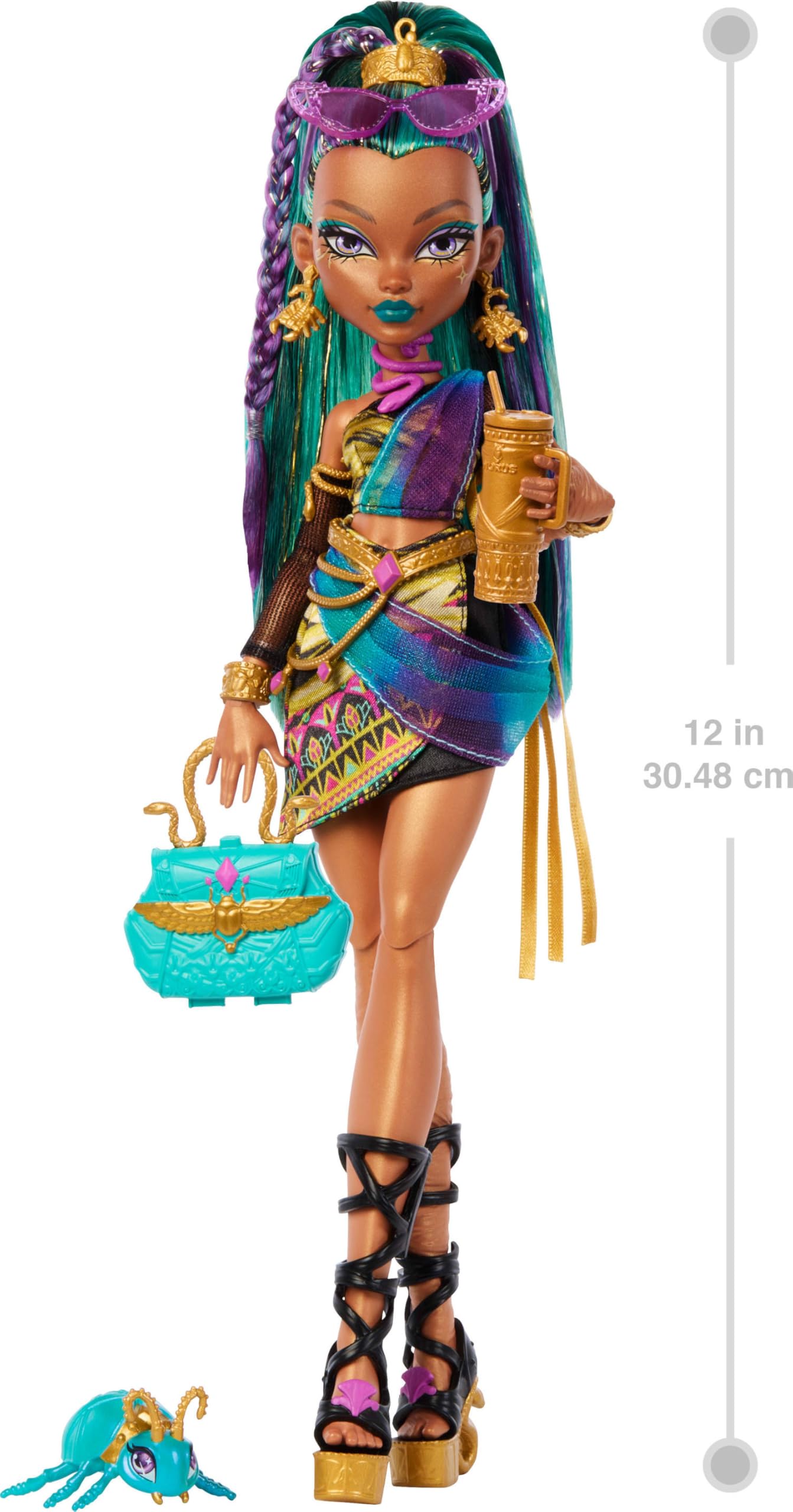 Monster High Nefera De Nile Doll – Royal Mummy with 7 Accessories & Lavish