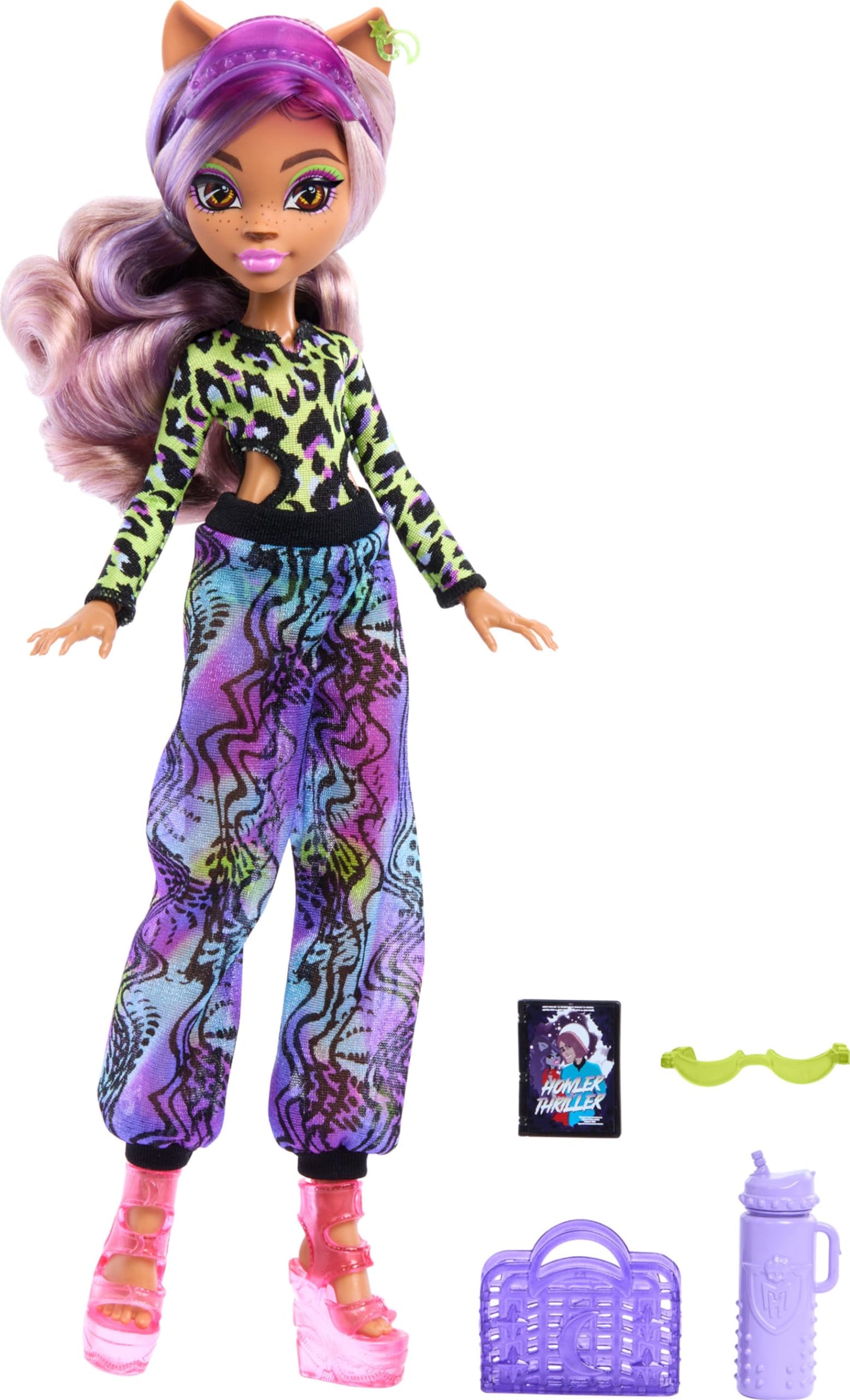 Monster High Scare-adise Island Clawdeen Wolf Doll – Beach Vacation Outfit & Accessories