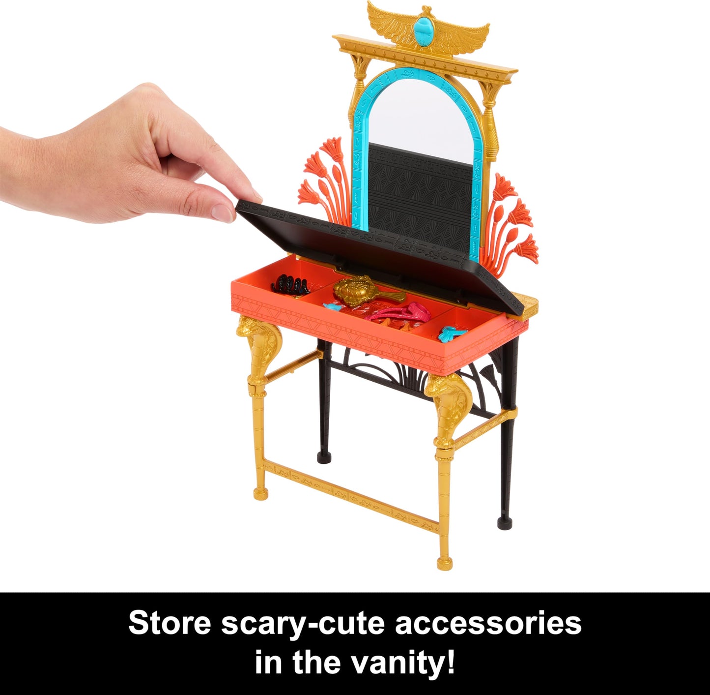 Monster High Self Scare Day Cleo De Nile Doll Play Set | Vanity Table, Accessories & Storytelling
