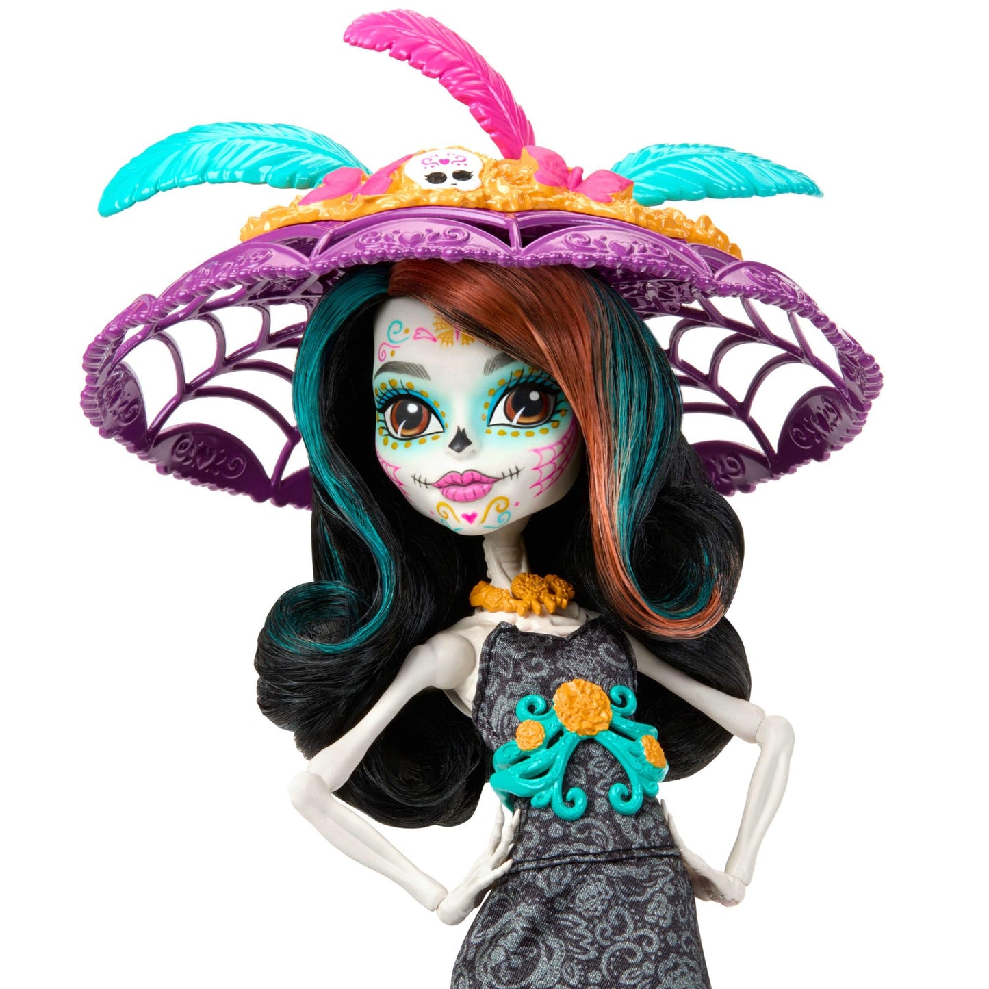 Monster High Skelita Calaveras Día de Muertos 2024 Howliday Collectible – La Catrina Hat, Paper Banner Dress, Display Packaging