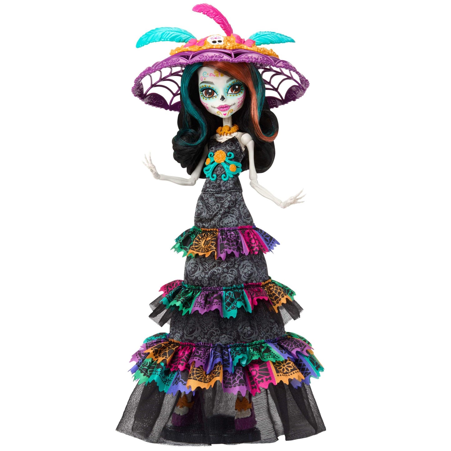 Monster High Skelita Calaveras Día de Muertos 2024 Howliday Collectible – La Catrina Hat, Paper Banner Dress, Display Packaging