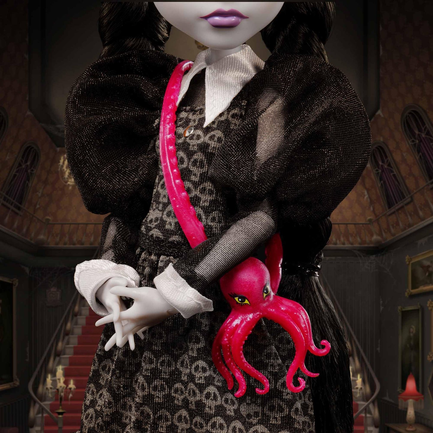 Monster High Skullector Addams Family Morticia & Wednesday Dolls – Fully Articulated with Certificate