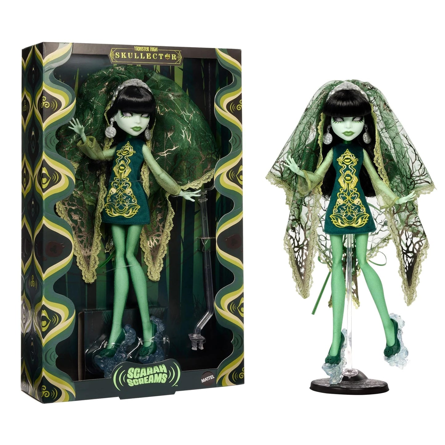 Monster High Skullector Scarah Screams Fang Club Doll – 60s Style Collectible