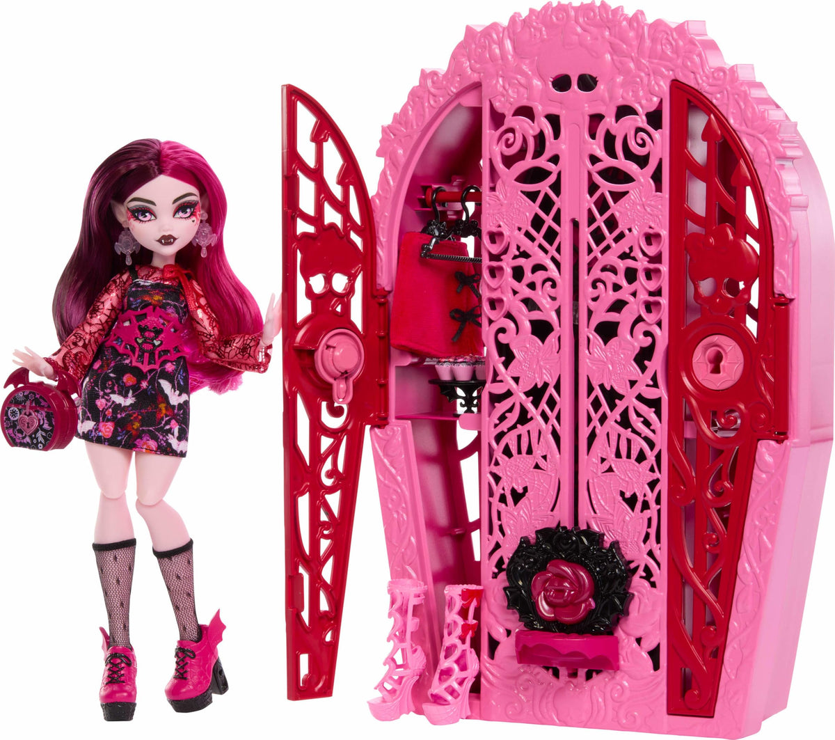 Monster High Skulltimate Secrets Garden Mysteries Draculaura Doll with Reveal Closet & 19+ Tea Party Surprises