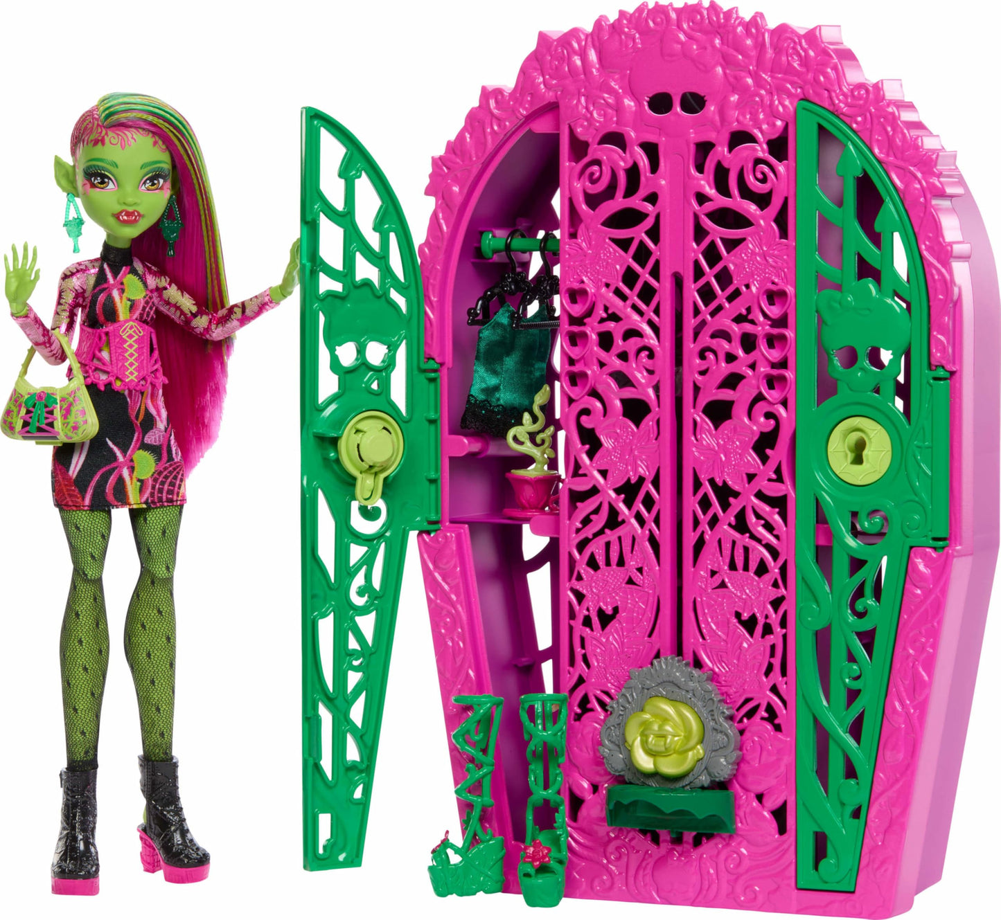 Monster High Skulltimate Secrets Garden Mysteries: Venus McFlytrap Doll & Reveal Closet