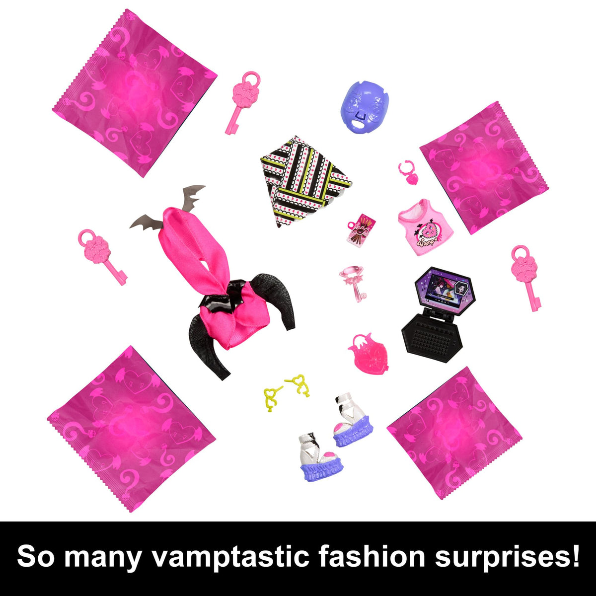 Monster High Skulltimate Secrets Neon Frights: Draculaura with Dress-Up Locker & 19+ Surprises
