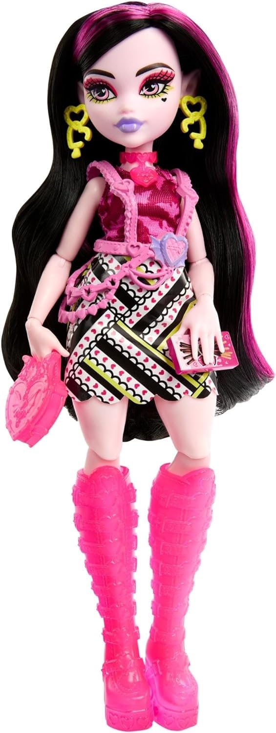 Monster High Skulltimate Secrets Neon Frights: Draculaura with Dress-Up Locker & 19+ Surprises