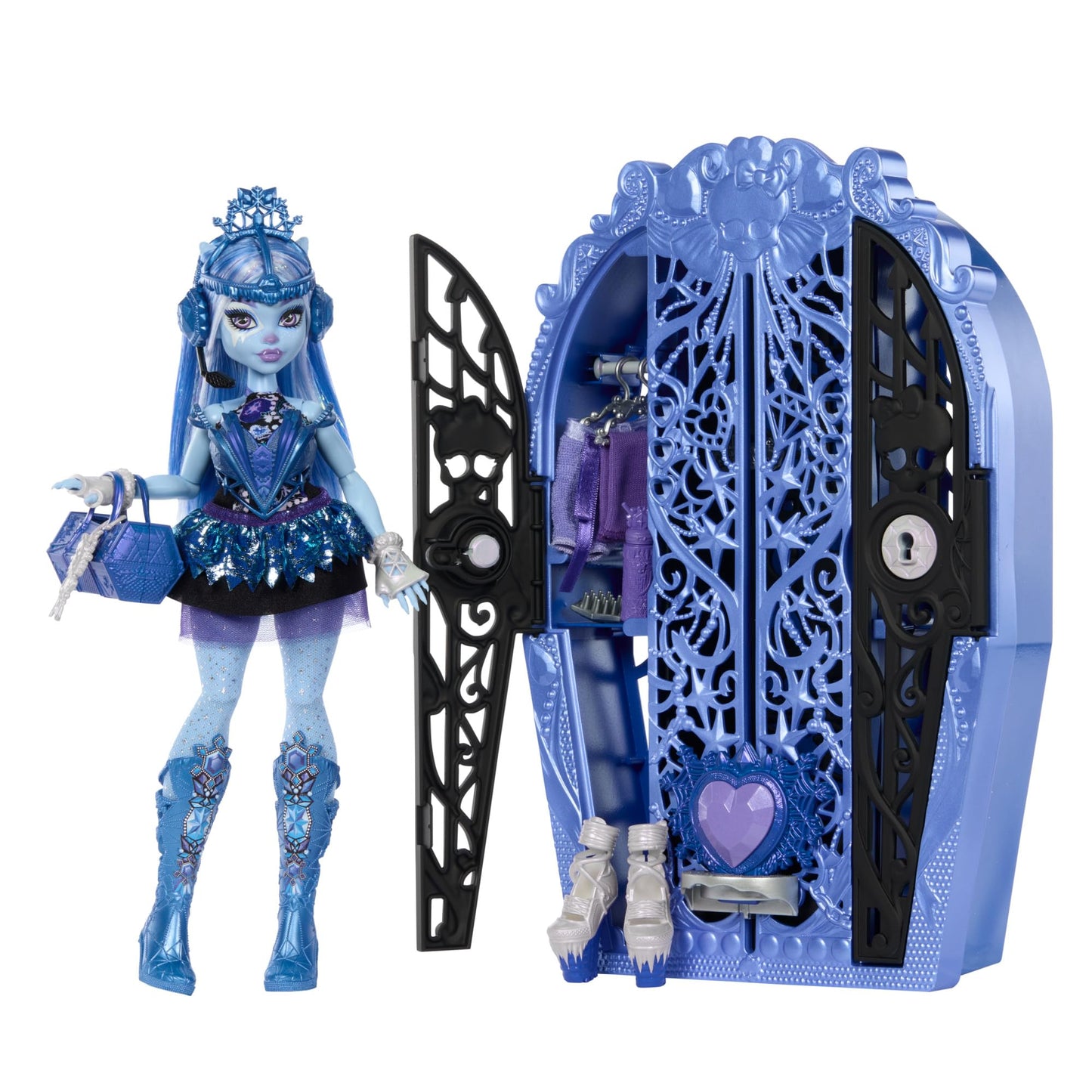 Monster High Skulltimate Secrets Abbey Bominable Doll & Closet Set – 19+ Surprises