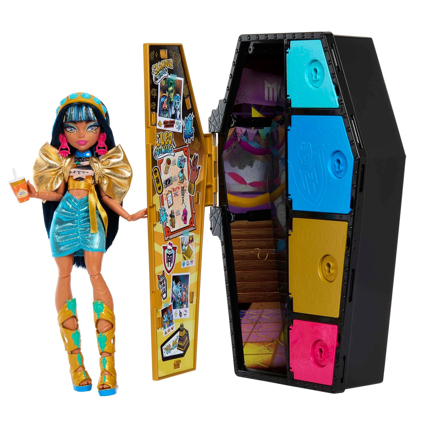 Monster High Skulltimate Secrets Cleo De Nile Doll with Dress-Up Locker – 19+ Surprises